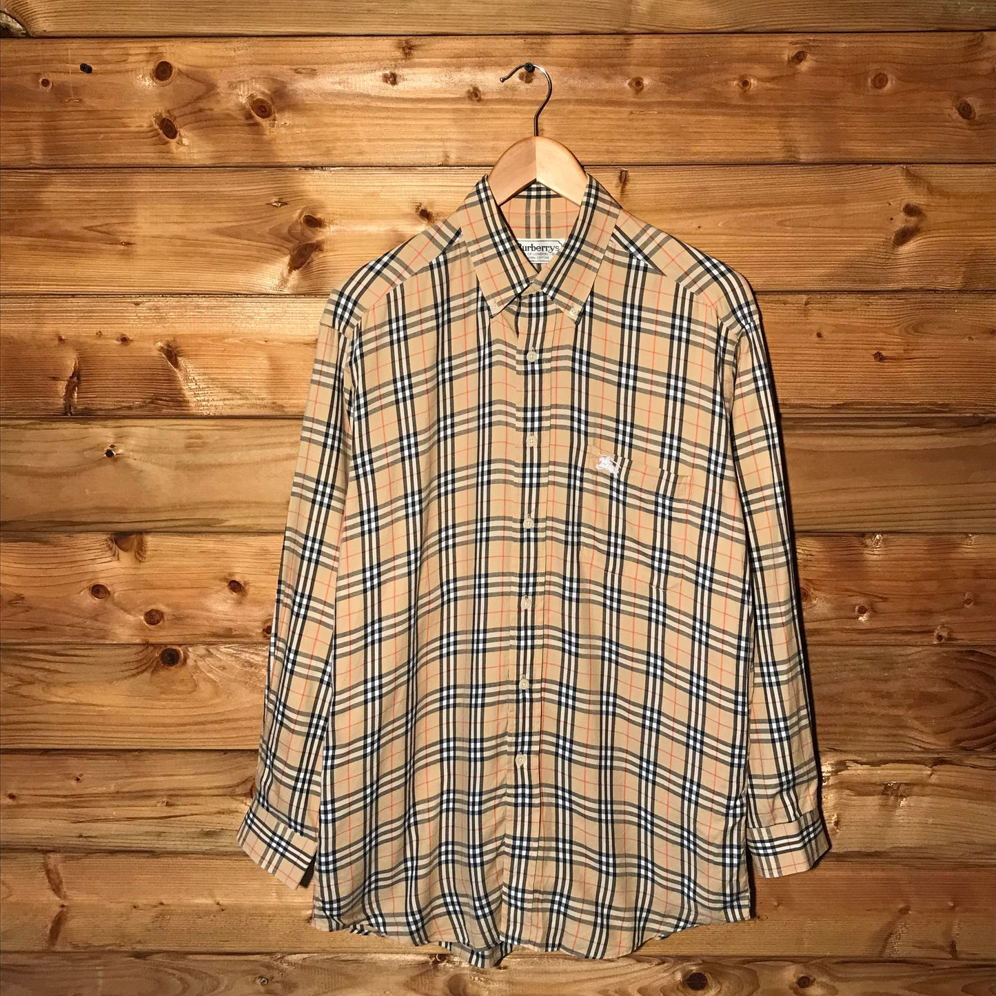 90s Burberry Nova Check Pattern long sleeve button up shirt