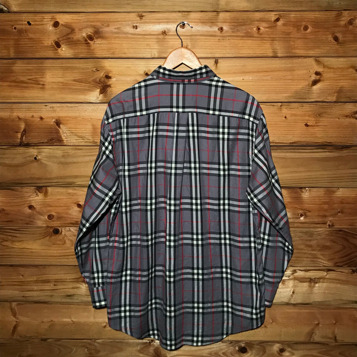 90s Burberry Nova Check Pattern long sleeve button up shirt