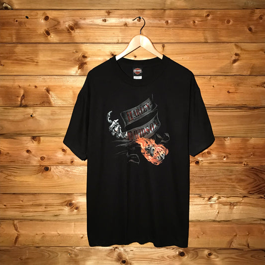 2008 Harley Davidson Dice Roll Centre Spellout t shirt