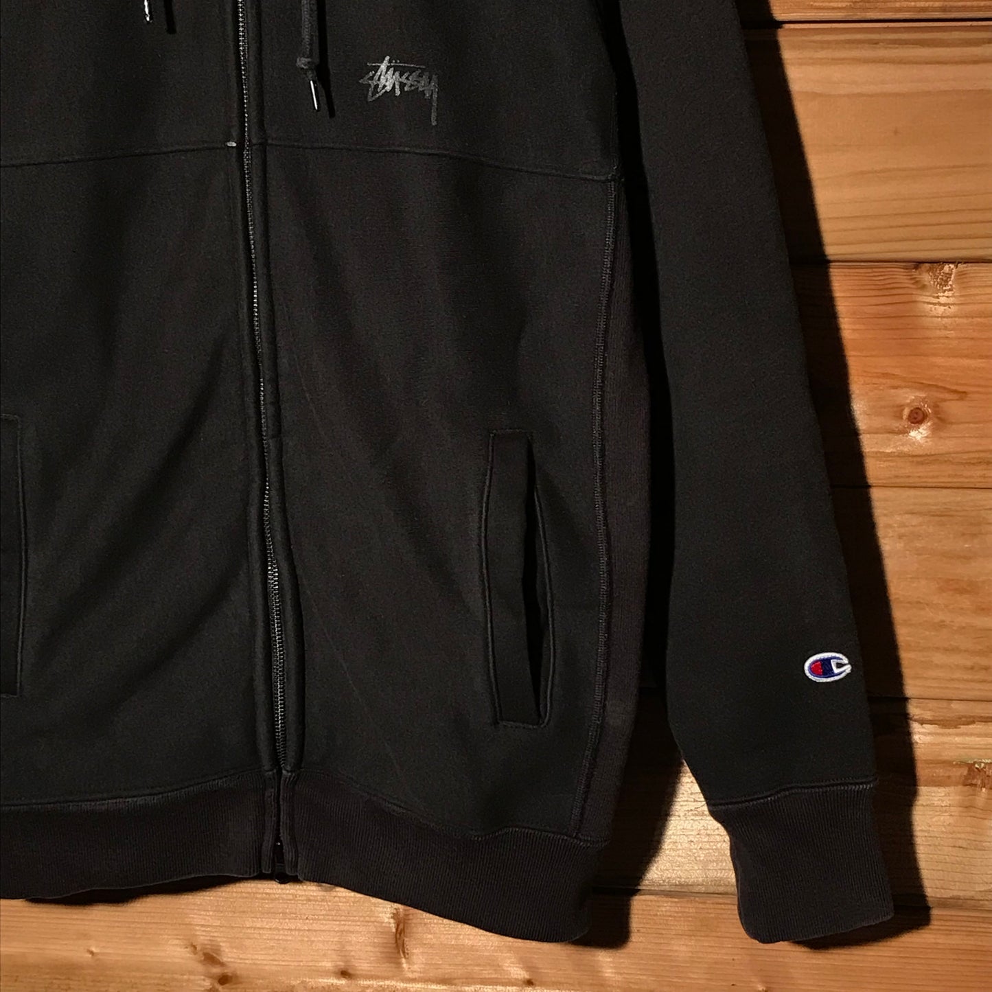 2016 Stüssy x Champion Wind Stopper zip up hoodie