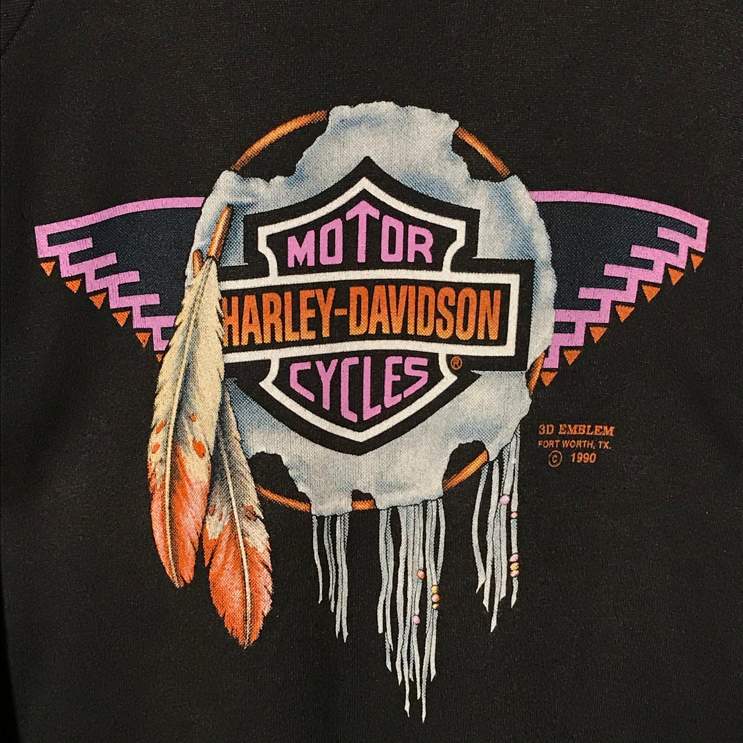 1990 Harley Davidson 3D Emblem Dream Catcher sweatshirt