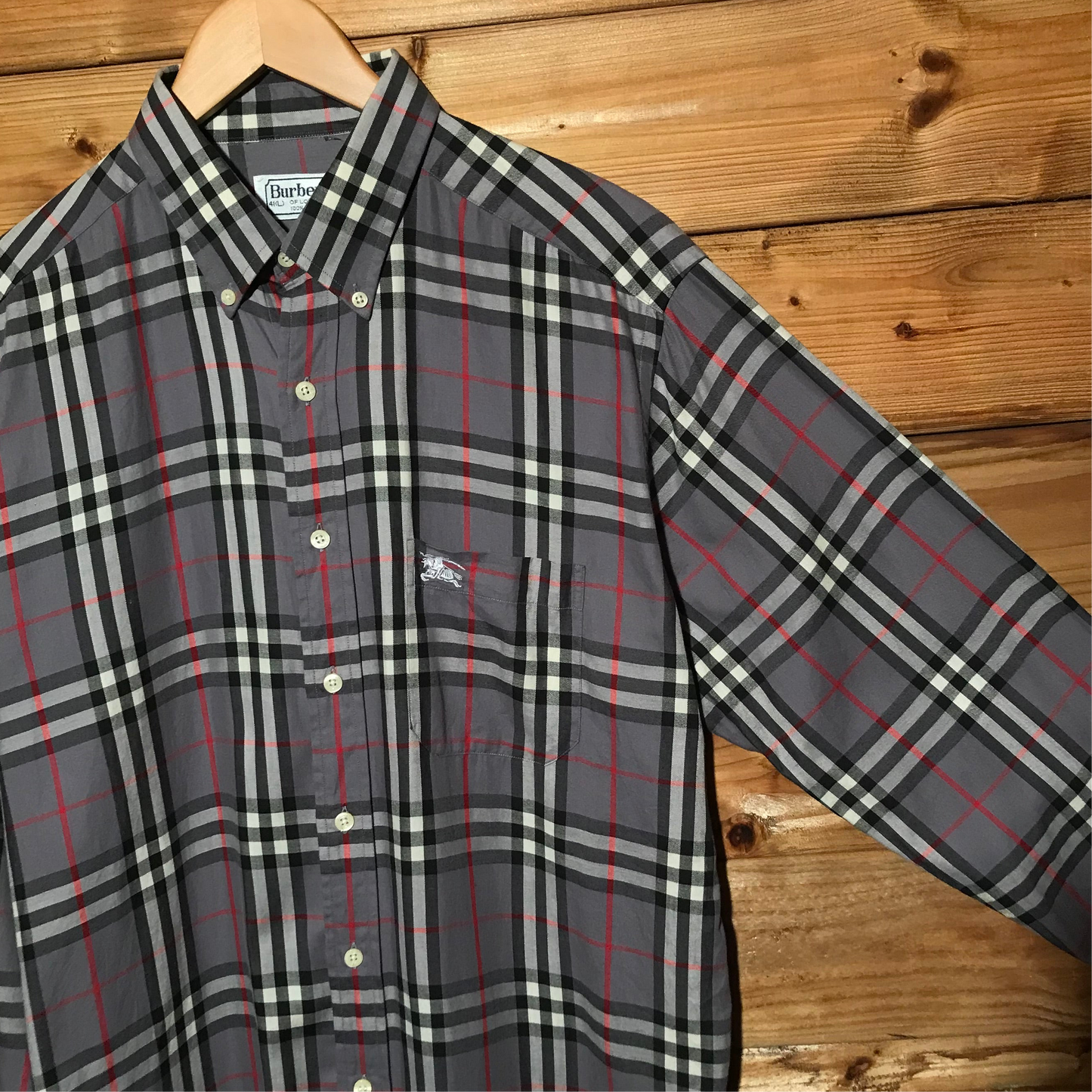 90s Burberry Nova Check Pattern long sleeve button up shirt