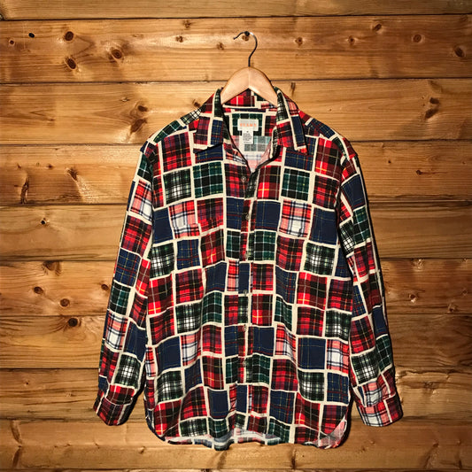 Beams Plaid Tartan Squared button up overshirt