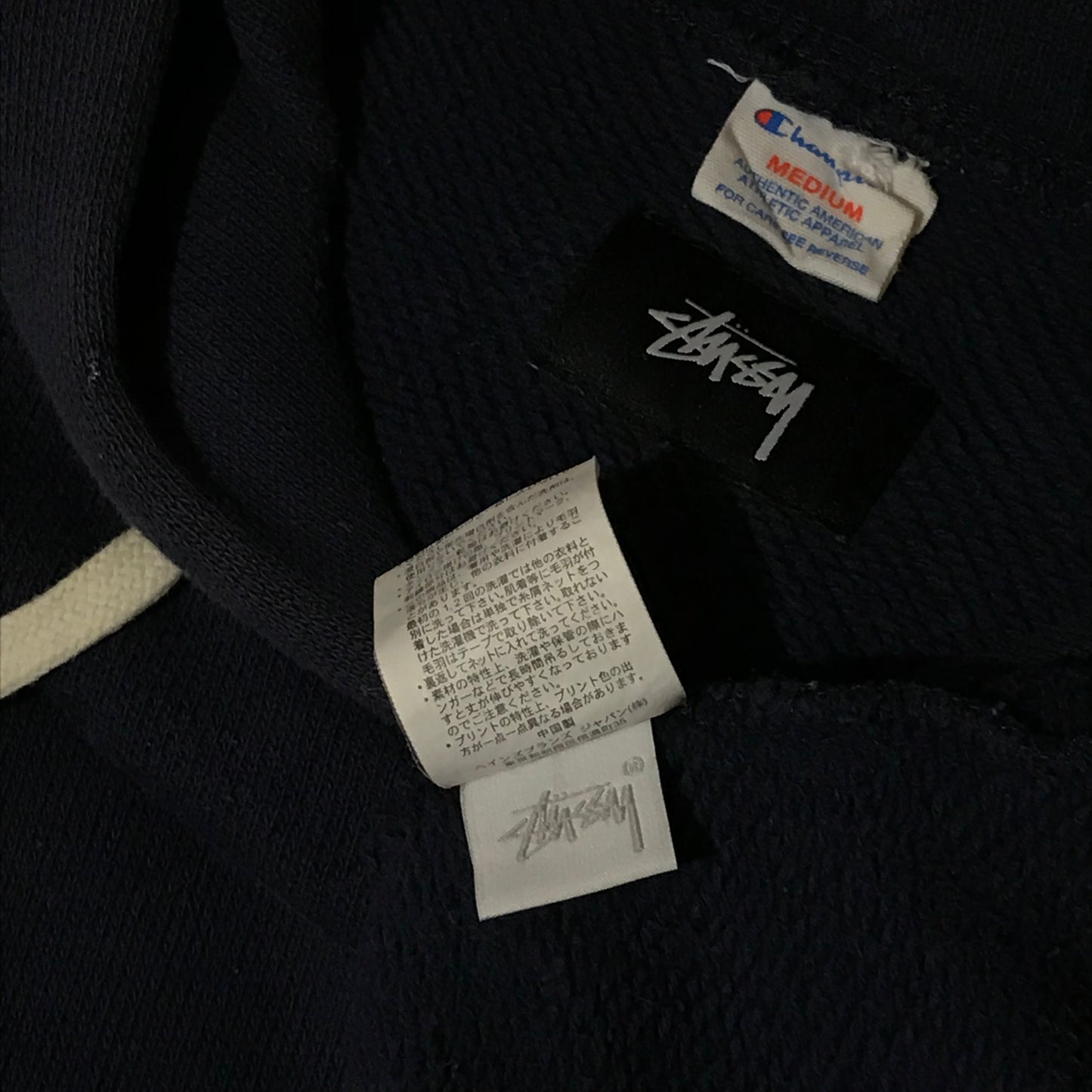 2015 Stüssy x Champion Classic Double Script Spellout hoodie