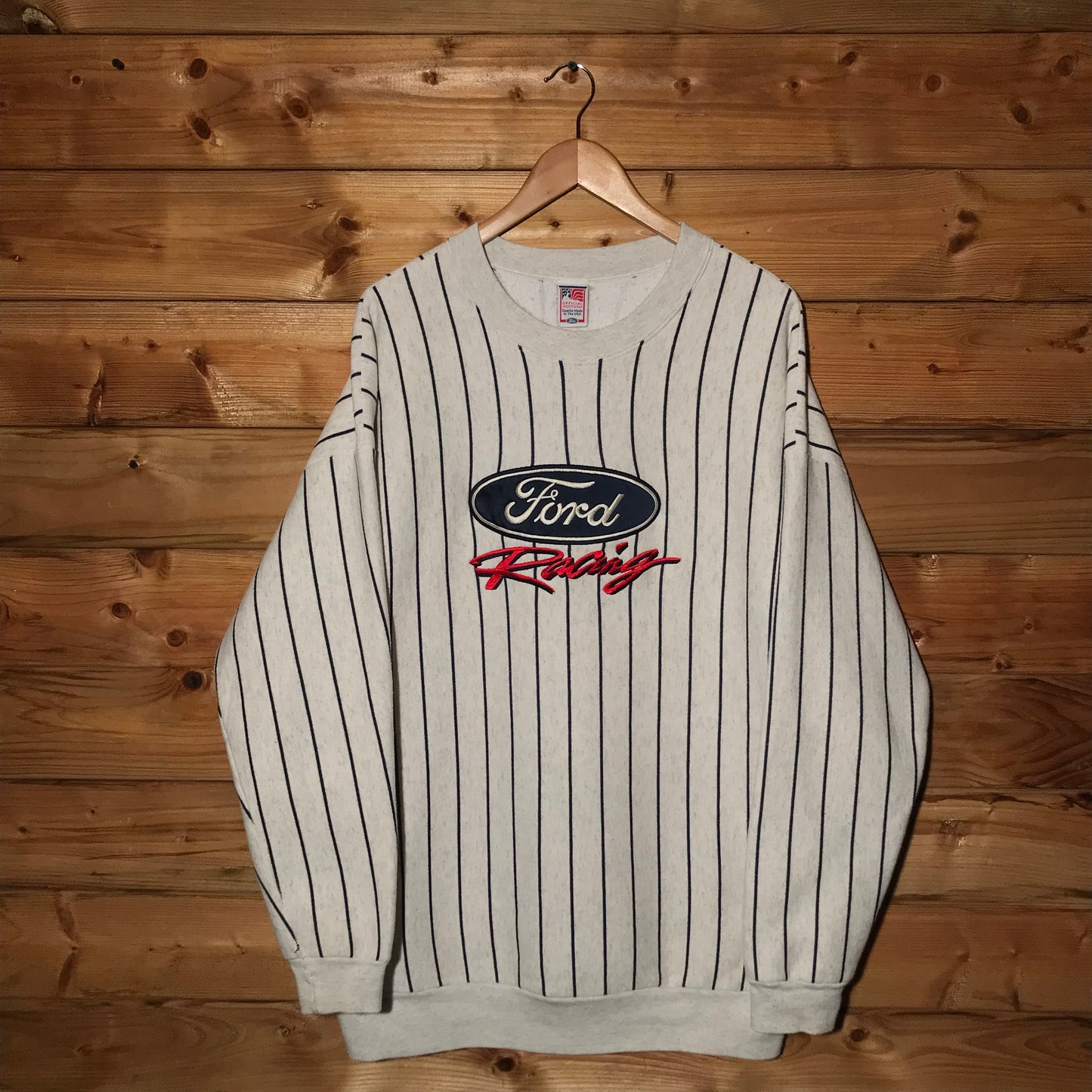 90s Ford Racing Centre Spellout Pinstripe sweatshirt