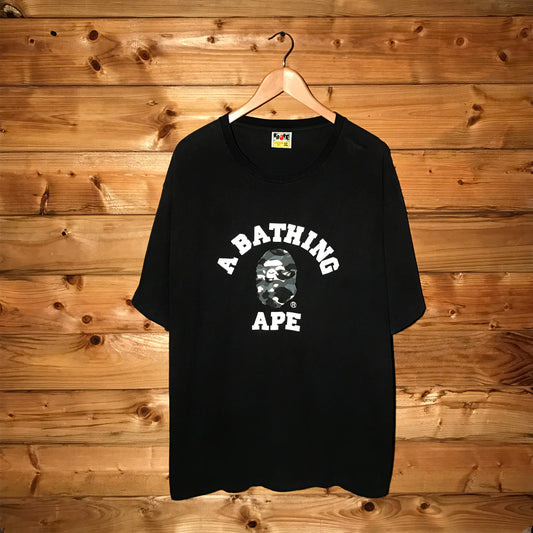 Bape, A Bathing Ape College Spellout City Camo Head t shirt