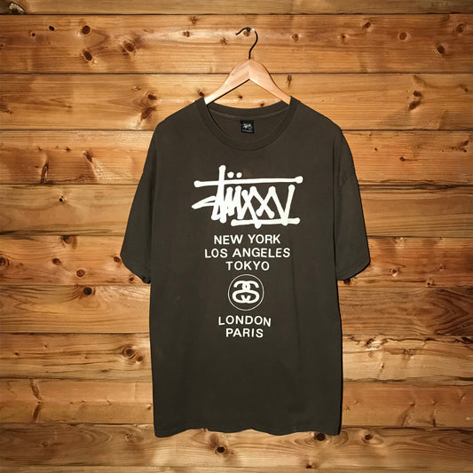 2005 Stüssy 25th Anniversary World Tour Spellout t shirt