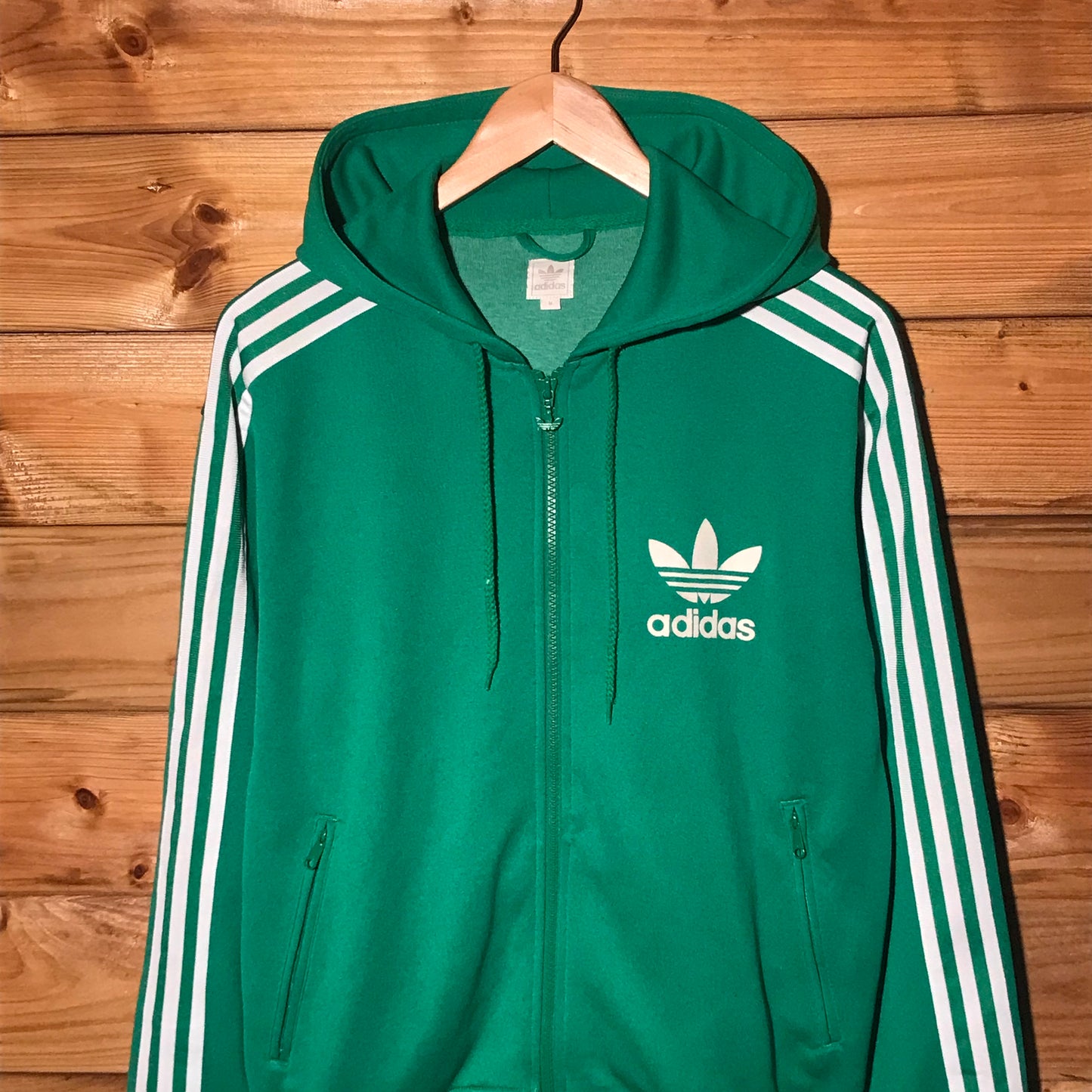 Adidas Trefoil Striped zip up hoodie