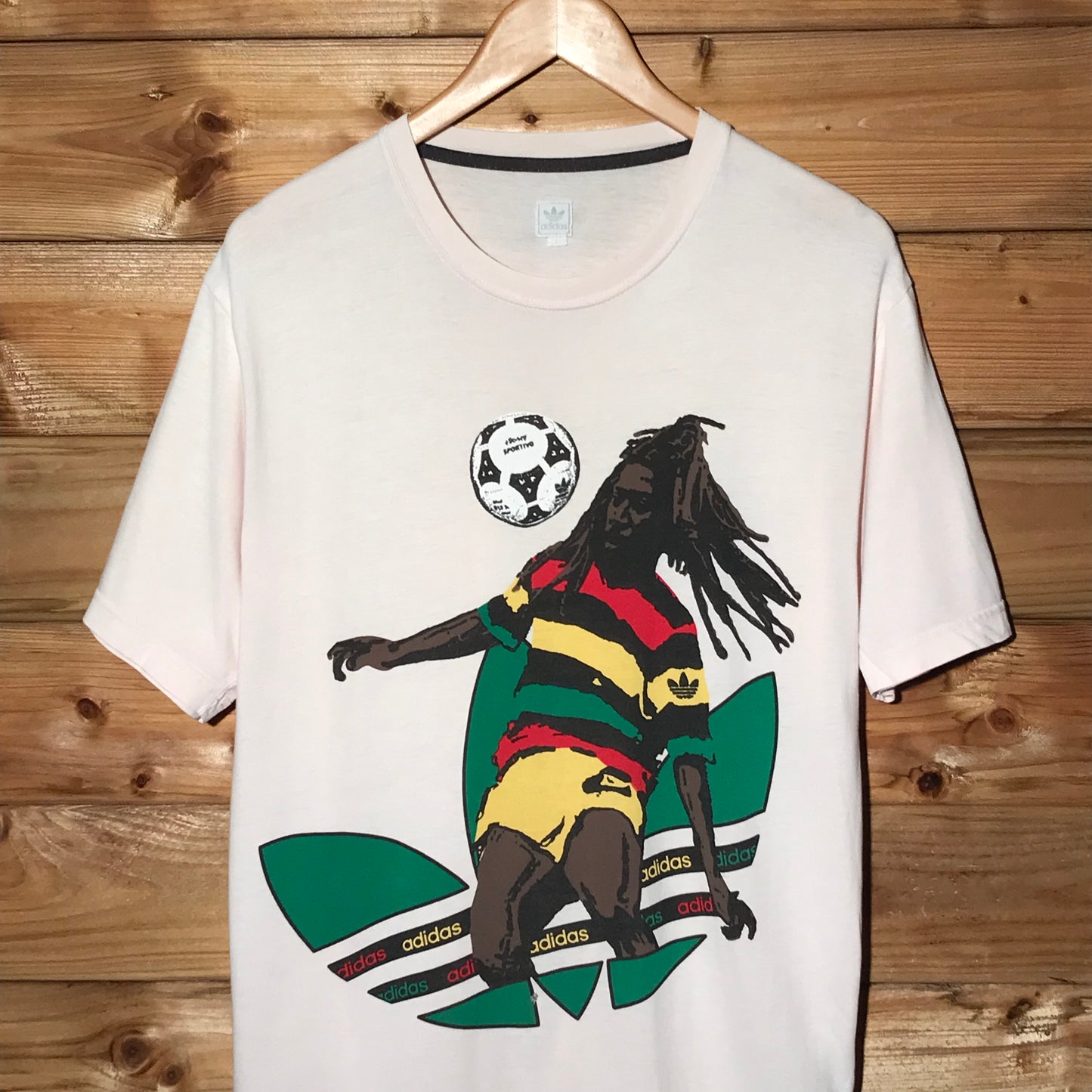 2007 Adidas Bob Marley Football Trefoil t shirt