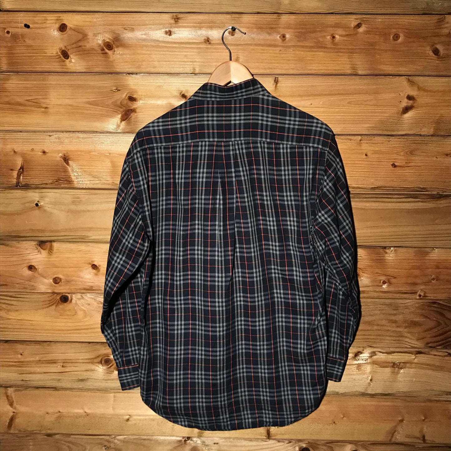 90s Burberry Nova Check Pattern long sleeve button up shirt