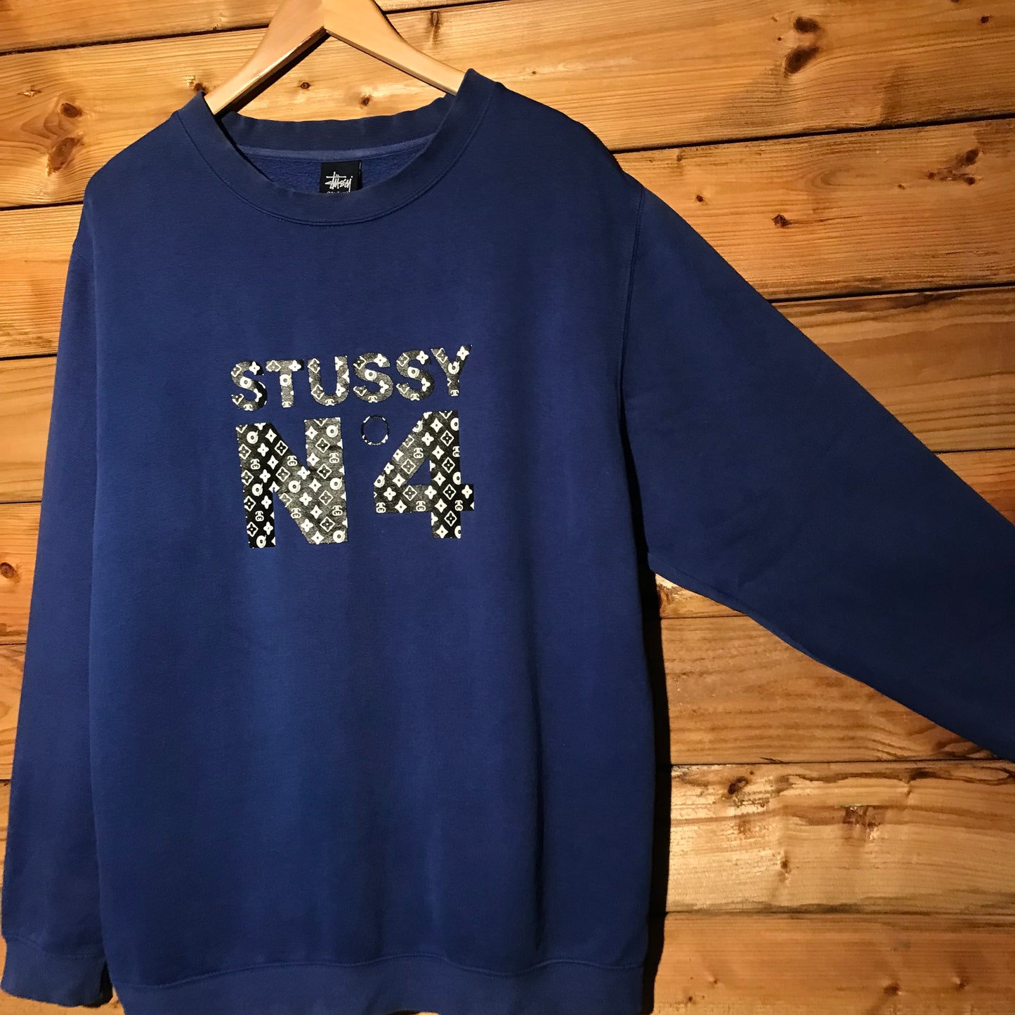 Stüssy N4 Louis Vuitton Monogram Parody Centre Spellout sweatshirt