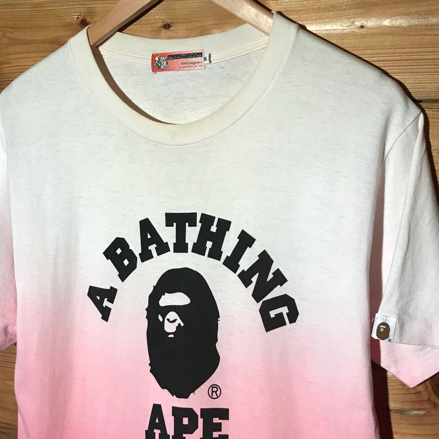 Bape, A Bathing Ape College Spellout Gradient t shirt