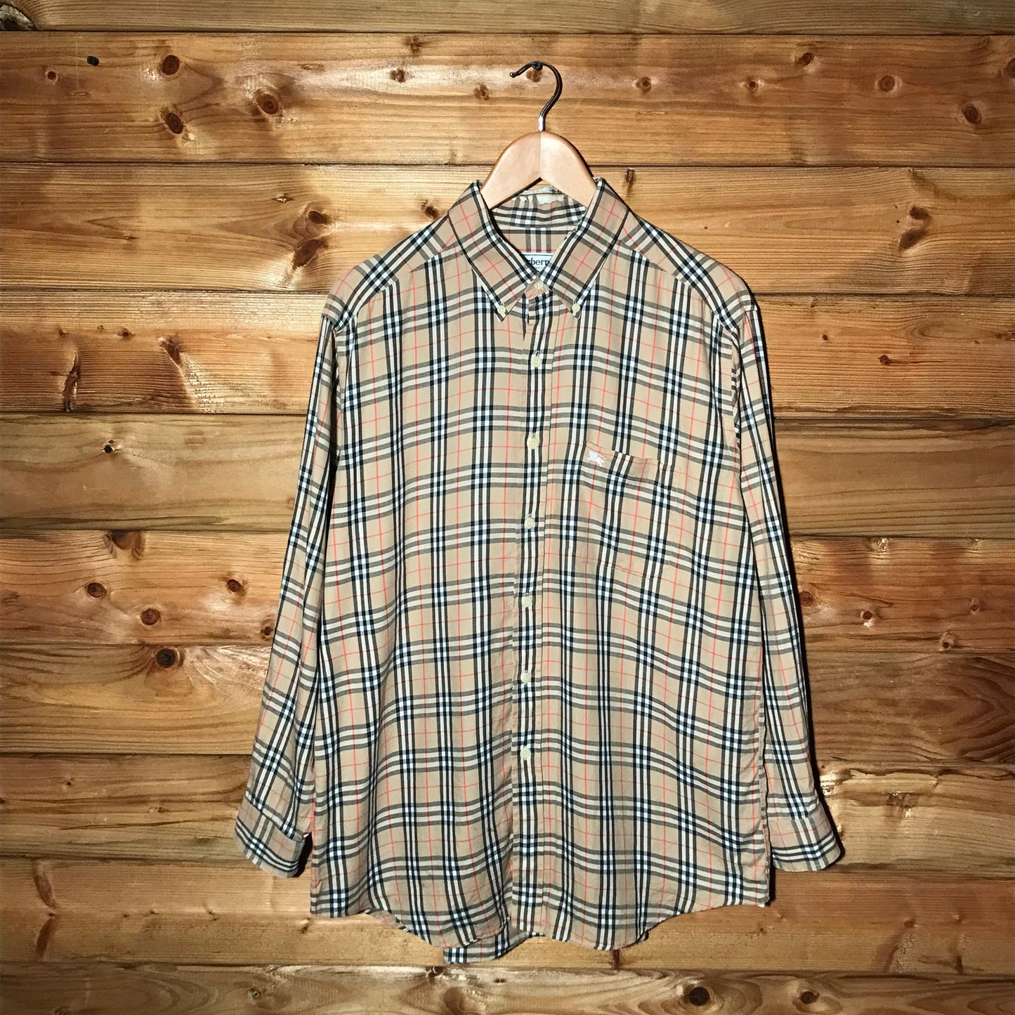 90s Burberry Nova Check Pattern button up shirt