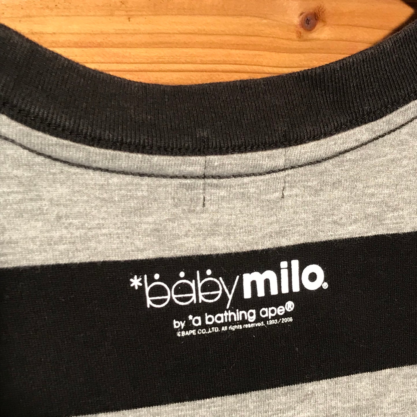 2006 Baby Milo, A Bathing Ape Bananas Striped t shirt