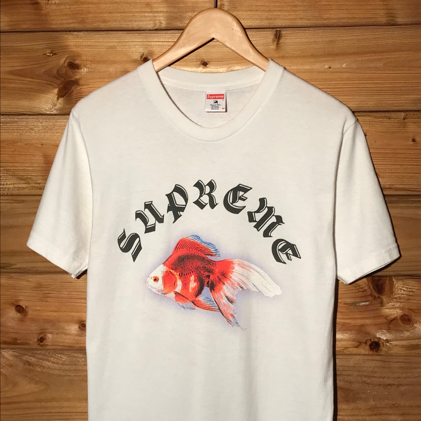 Supreme x Sasquatchfabrix Goldfish Arc Spellout t shirt