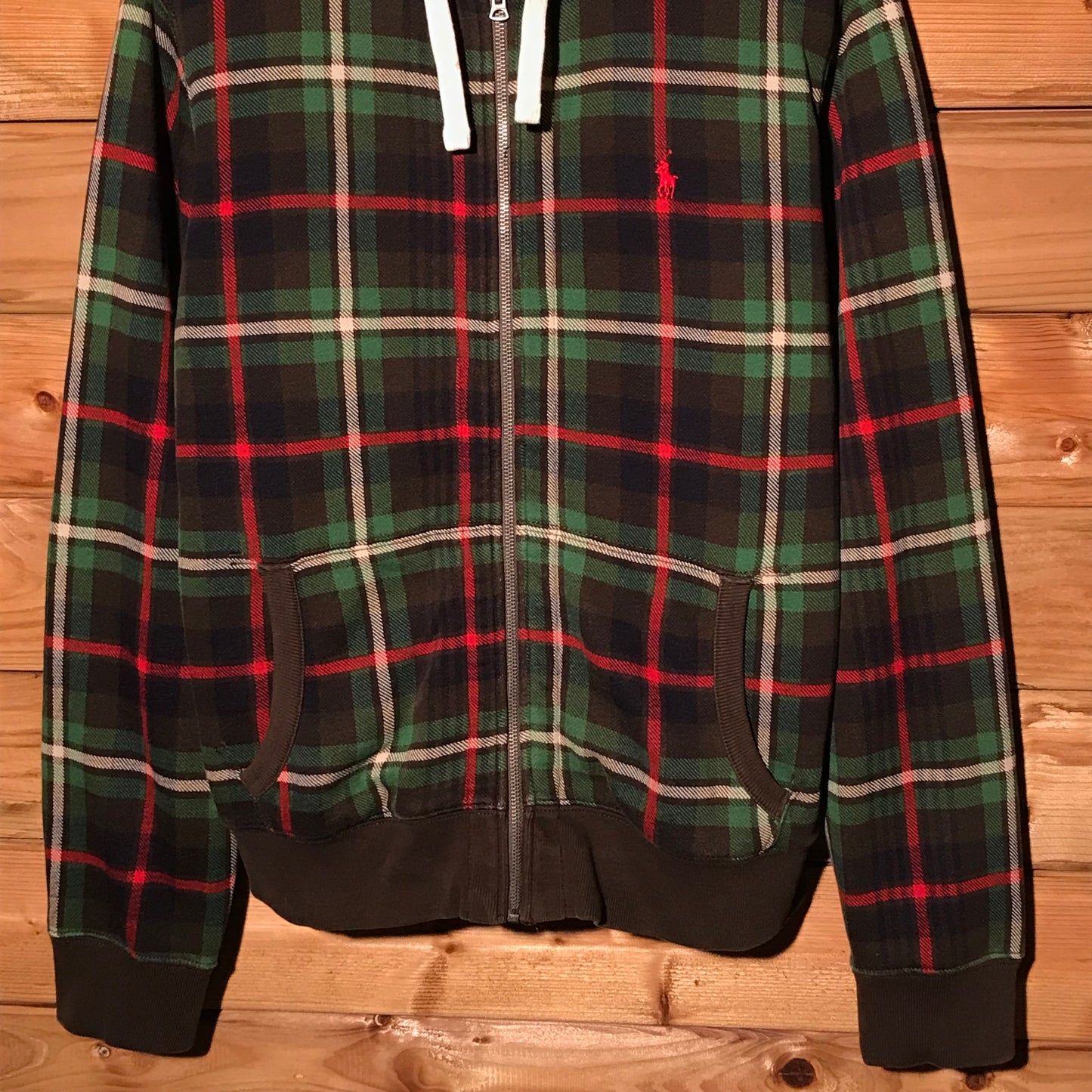 Polo Ralph Lauren Plaid Pattern AOP zip up hoodie