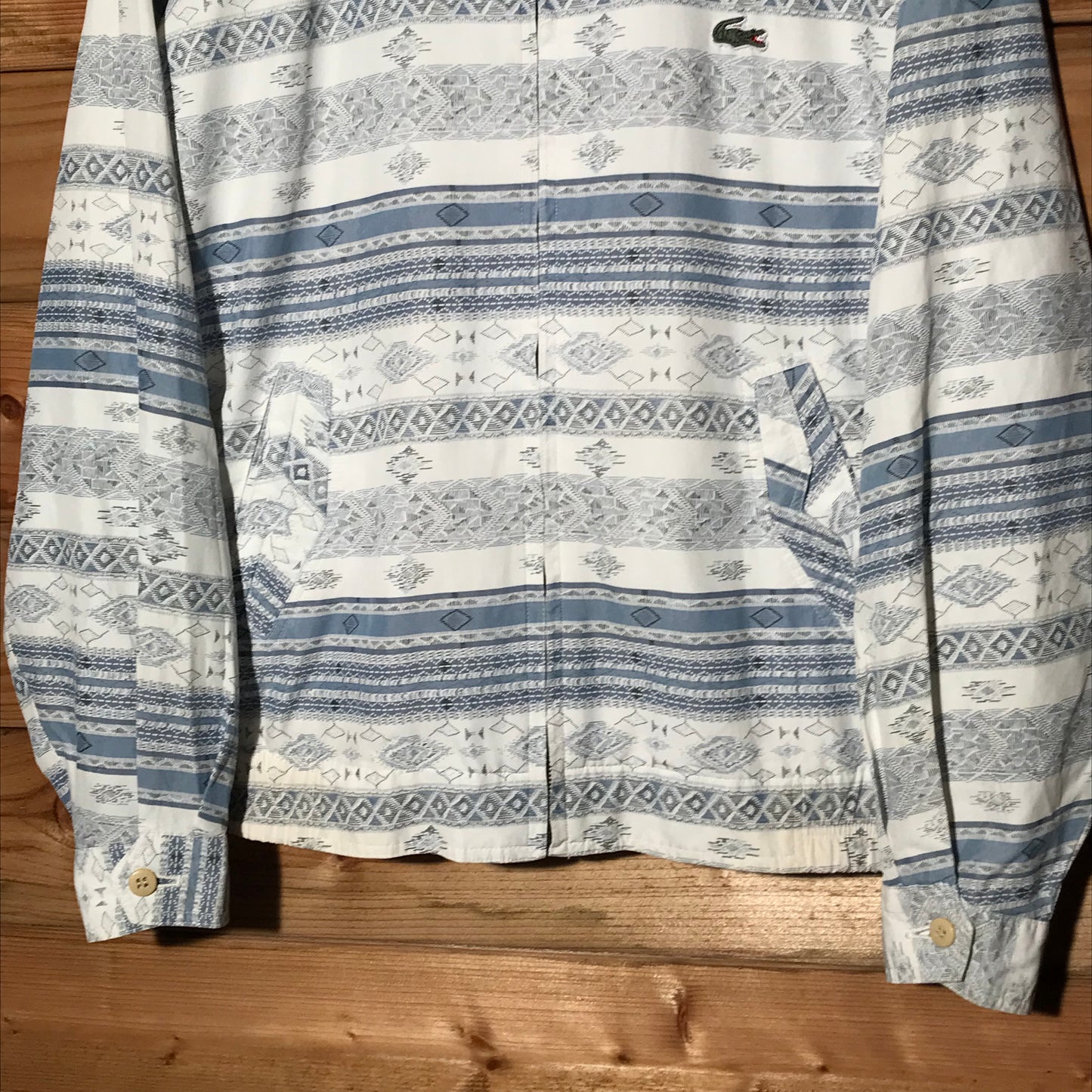 80s Lacoste Aztec Pattern AOP zip up jacket