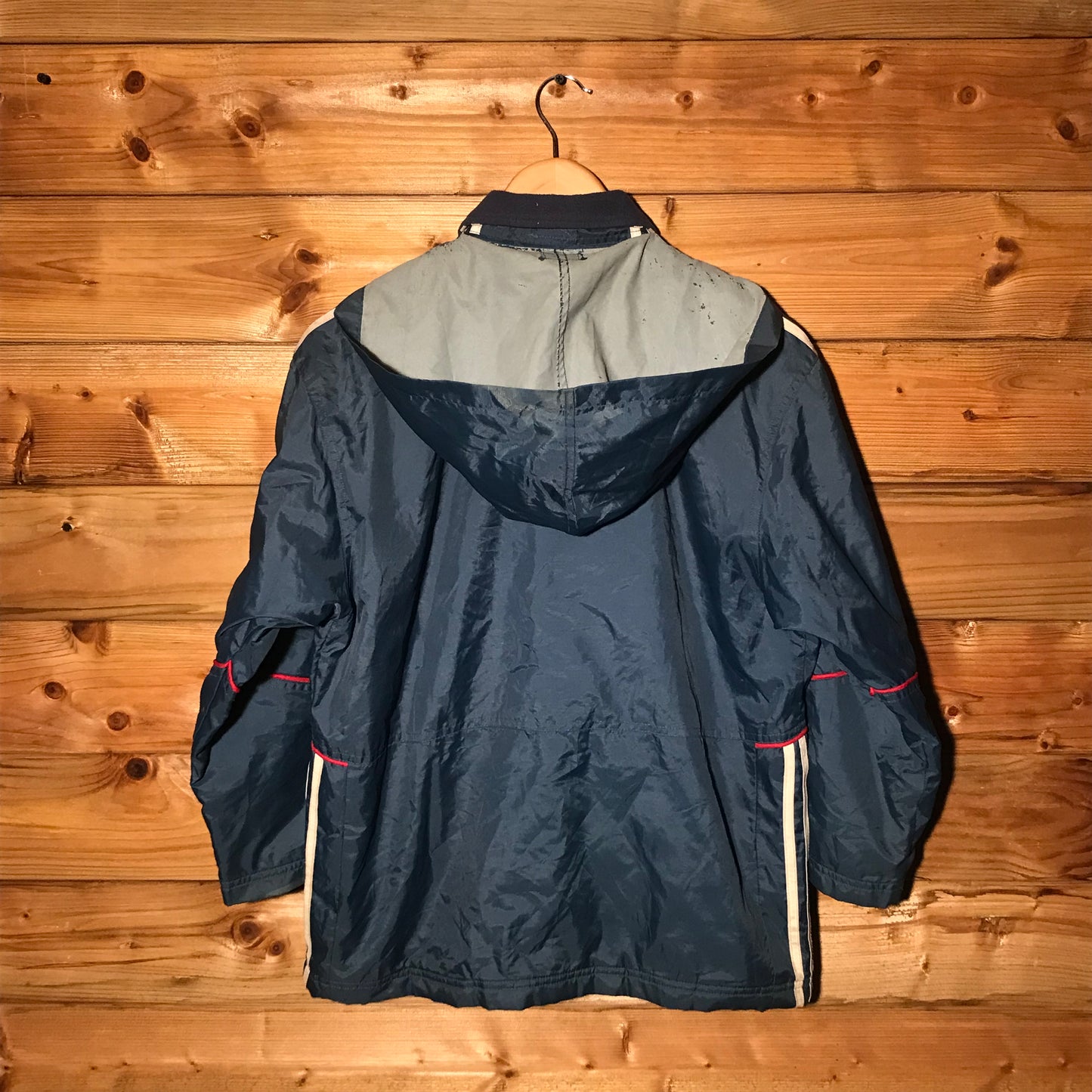 90s Adidas Piping Striped down jacket