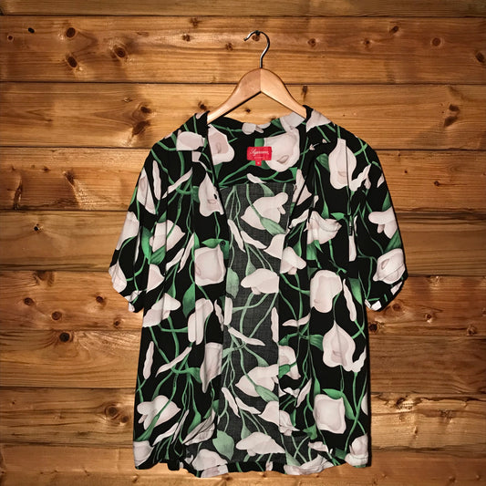 2018 Supreme Lily Flower AOP short sleeve button up rayon shirt