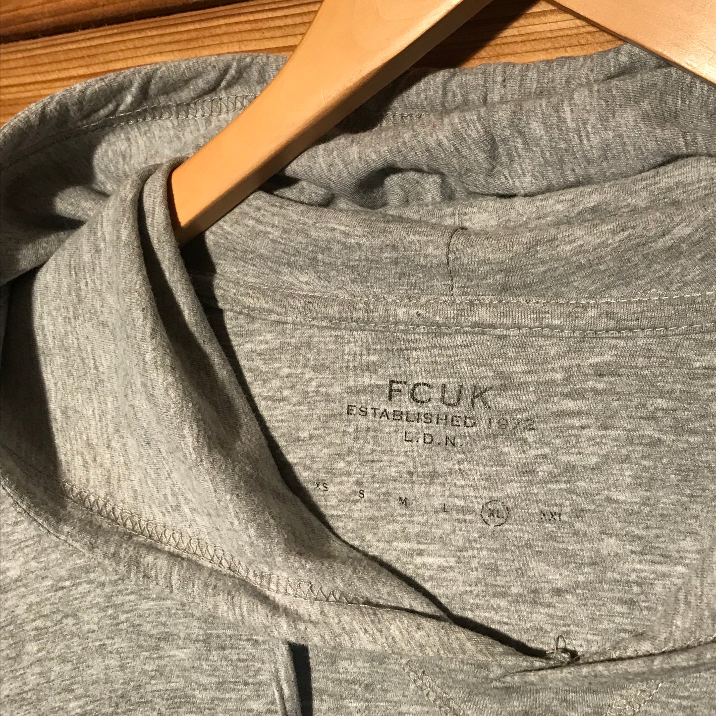 French Connection FCUK Spellout hooded long sleeve t shirt