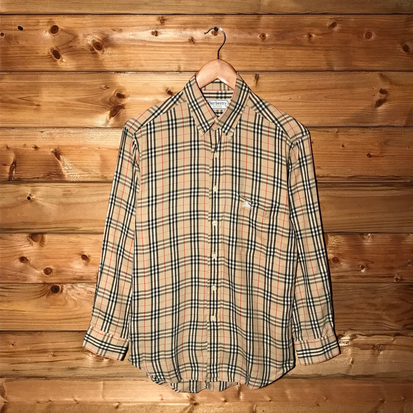 90s Burberry Nova Check Pattern long sleeve button up shirt