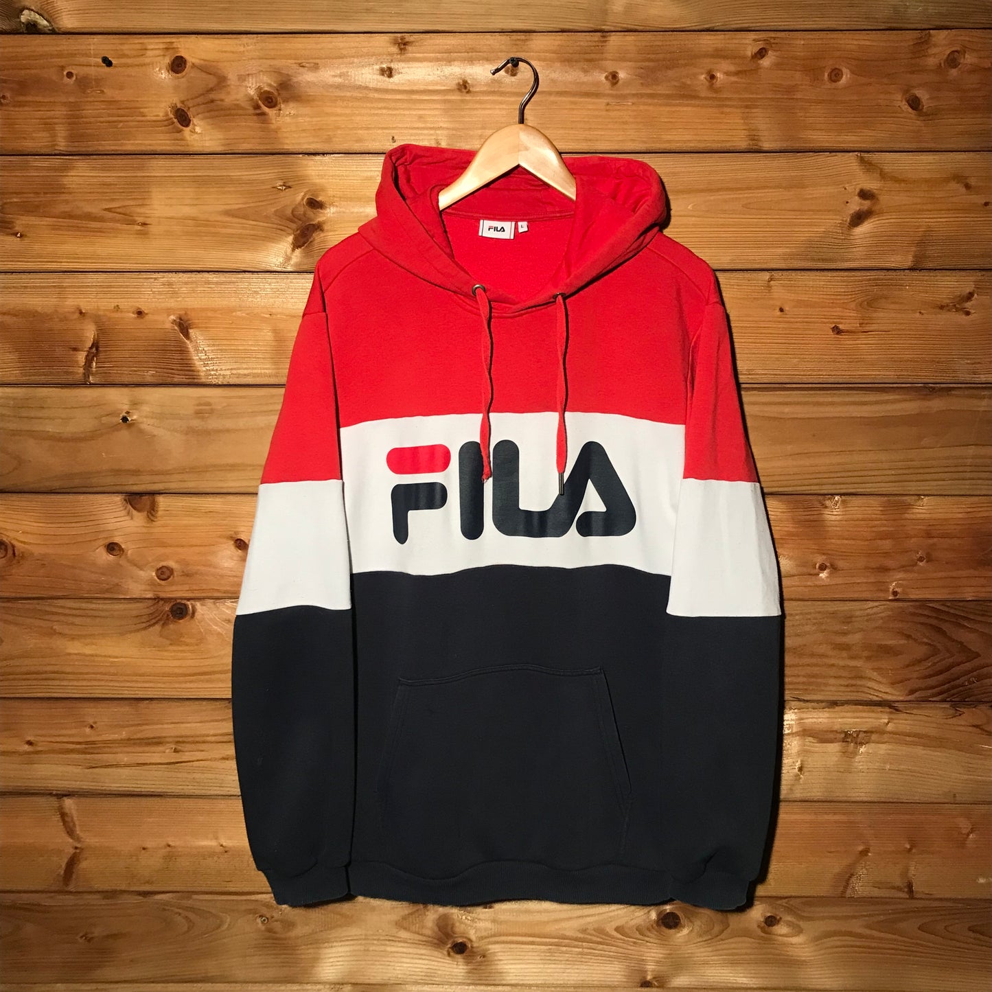 Fila Block Split Spellout hoodie