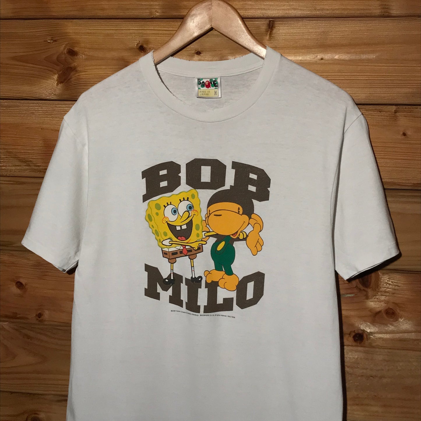 2008 Baby Milo, A Bathing Ape x Spongebob Squarepants t shirt