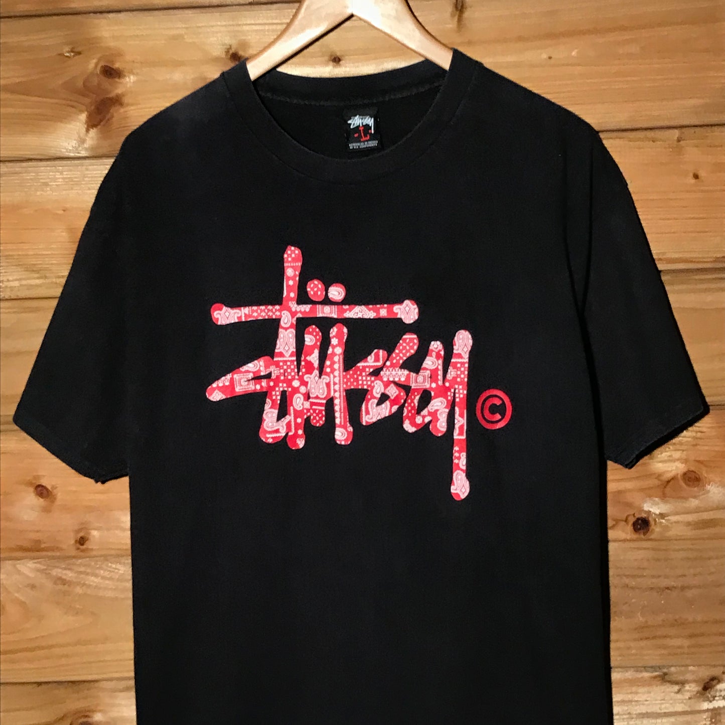 Stüssy Paisley Centre Script Spellout t shirt