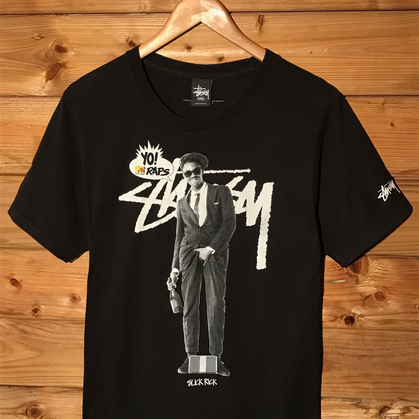 2013 Stüssy x MTV Raps Slick Rick Script Spellout t shirt