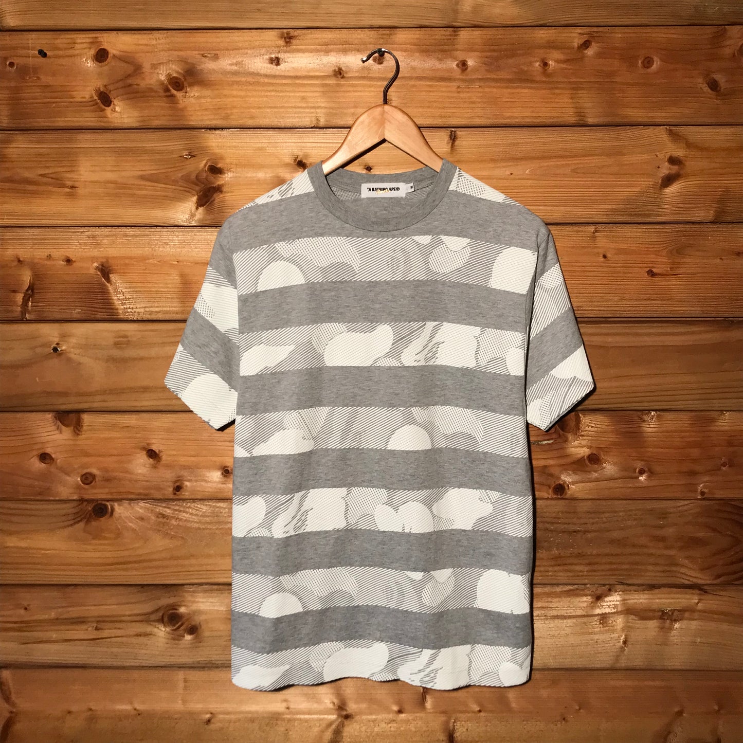 Bape, A Bathing Ape Striped Line Camo t shirt