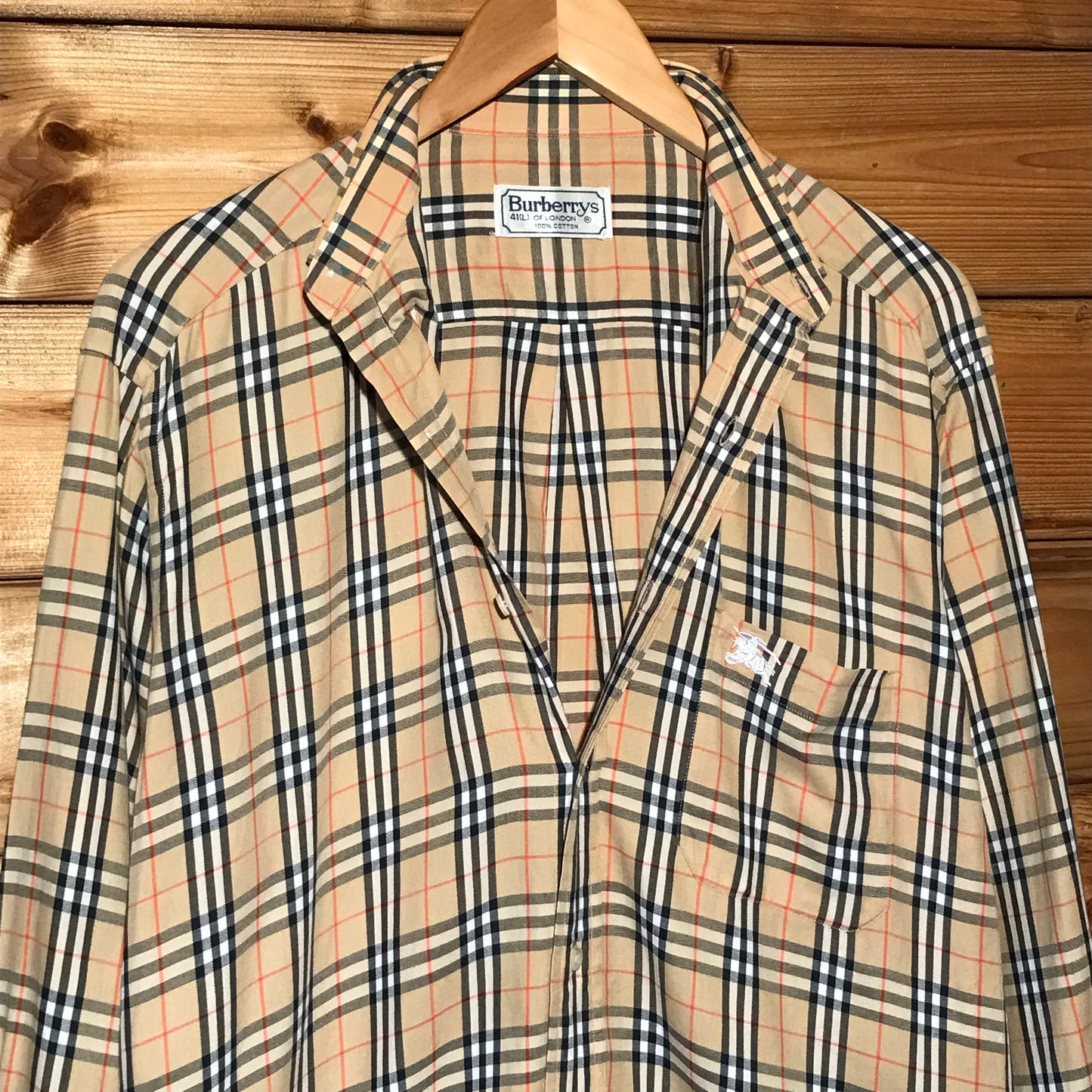 90s Burberry Nova Check Pattern long sleeve button up shirt