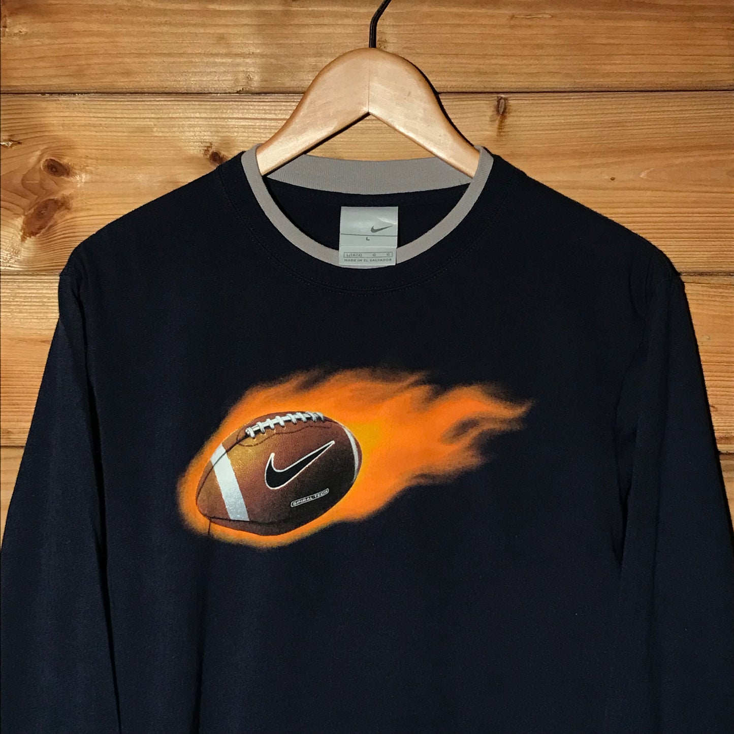 2005 Nike Burn it Down Rugby Ball long sleeve t shirt