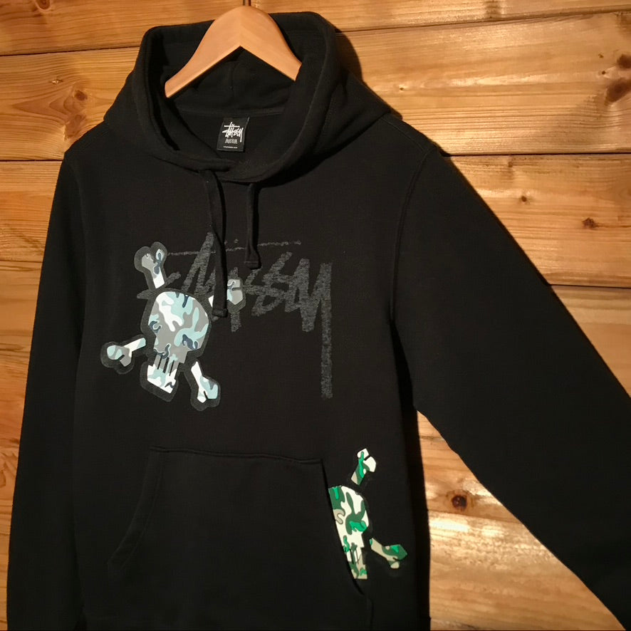 Stüssy Multi Camo Skull and Crossbones hoodie