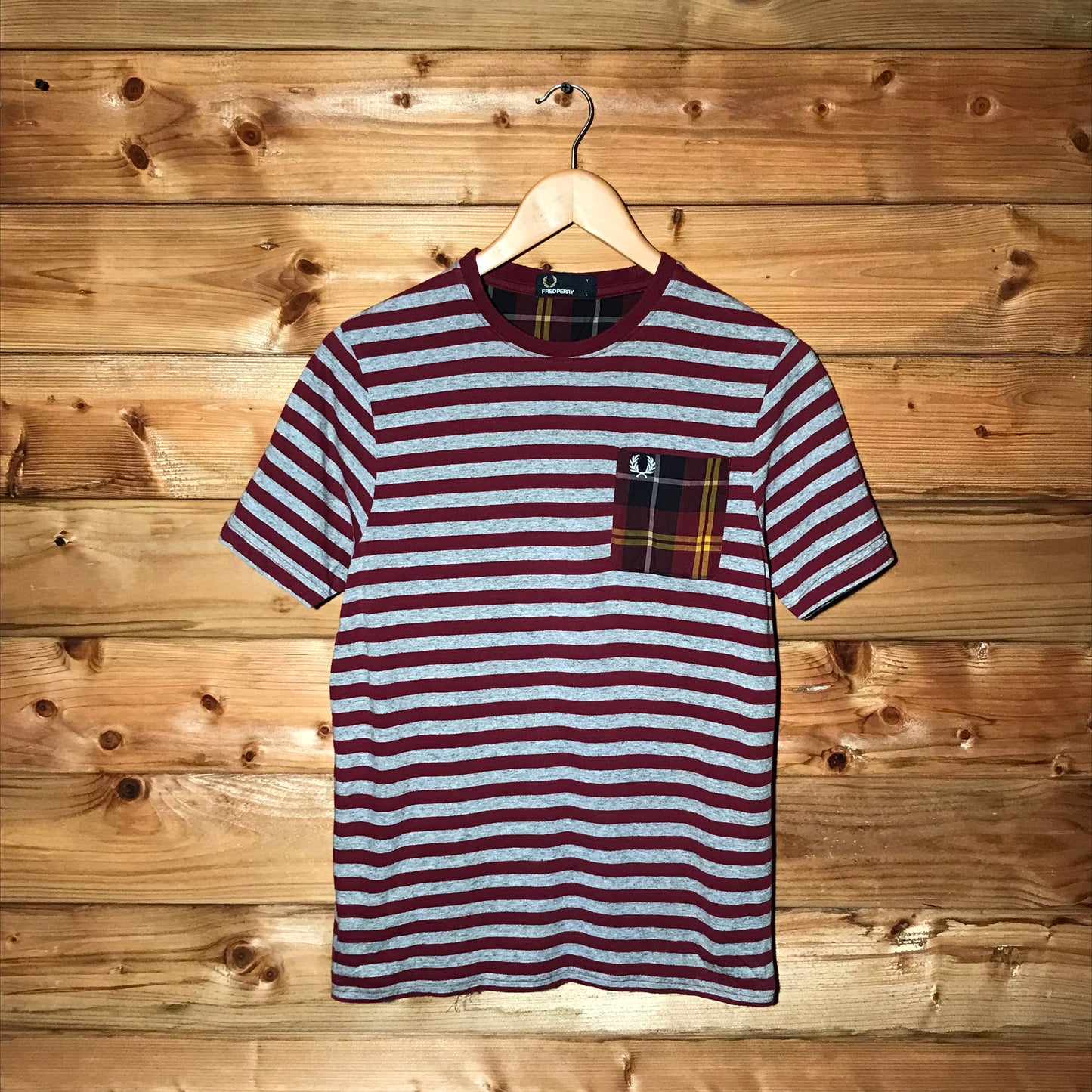 Fred Perry Tartan Pocket Striped t shirt