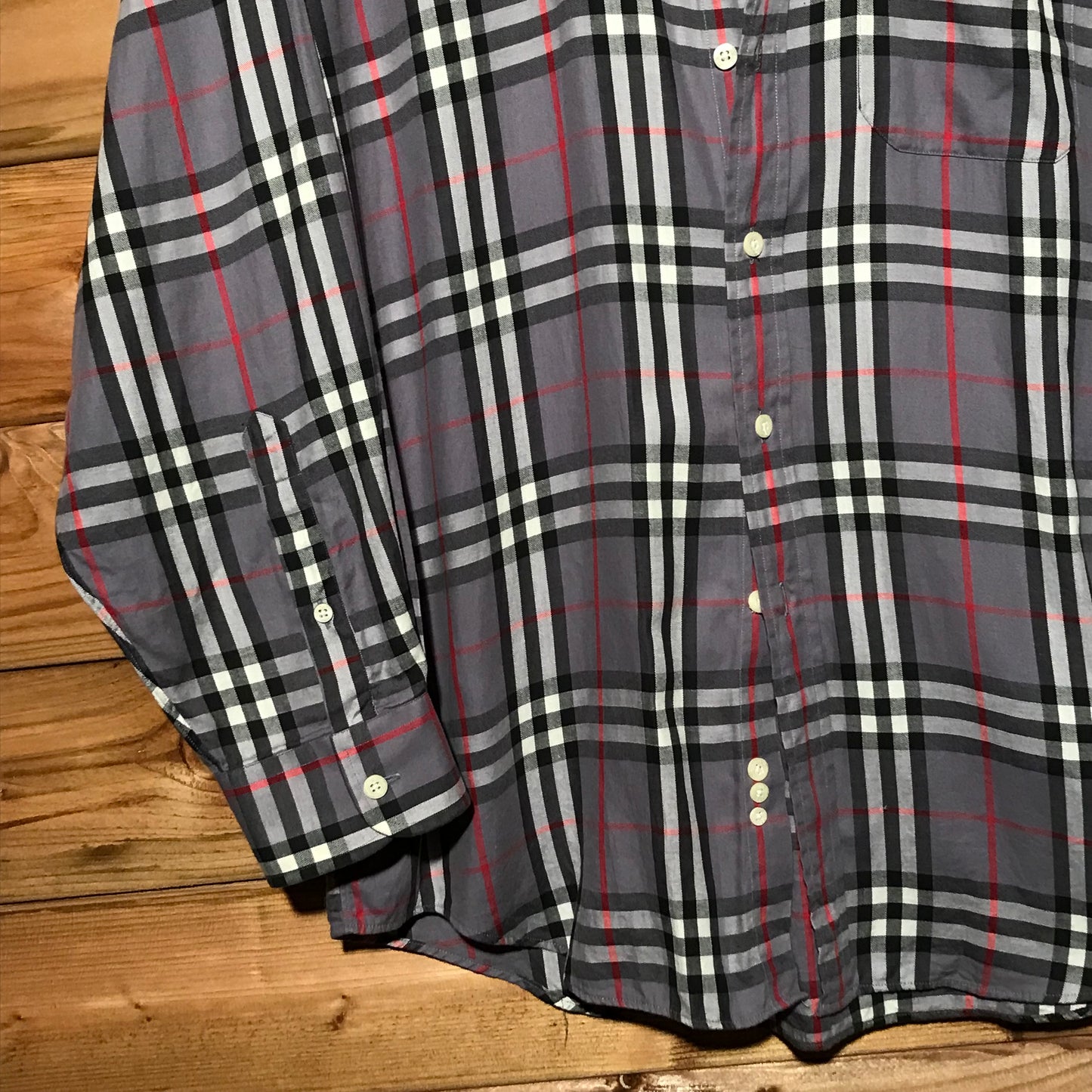 90s Burberry Nova Check Pattern long sleeve button up shirt