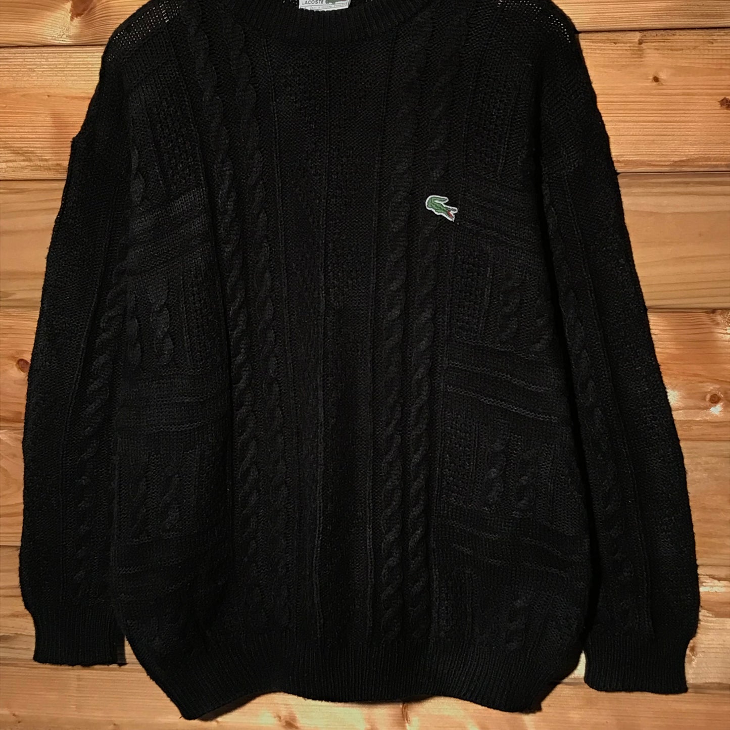 90s Lacoste Essentials cable knit sweatshirt