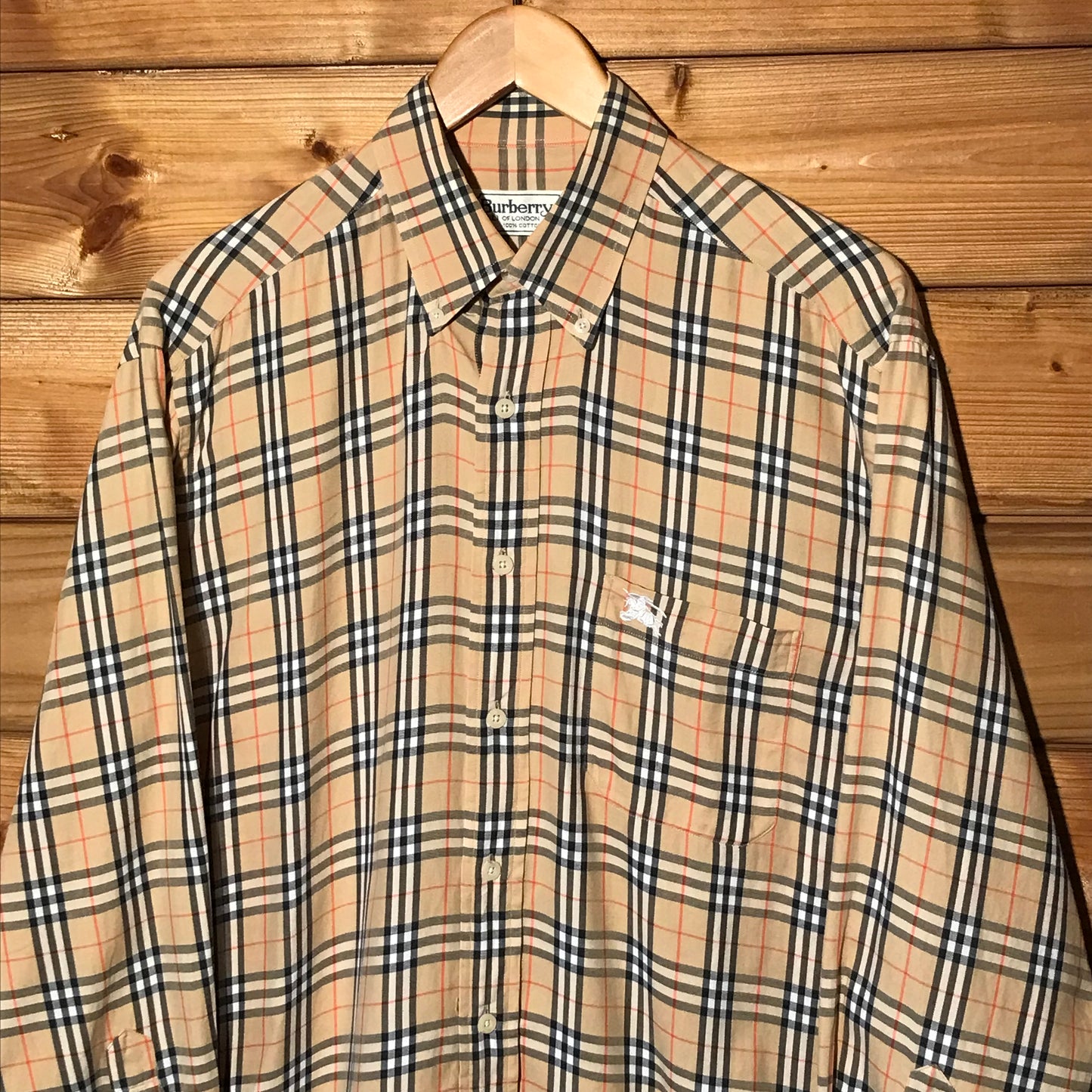 90s Burberry Nova Check Pattern long sleeve button up shirt