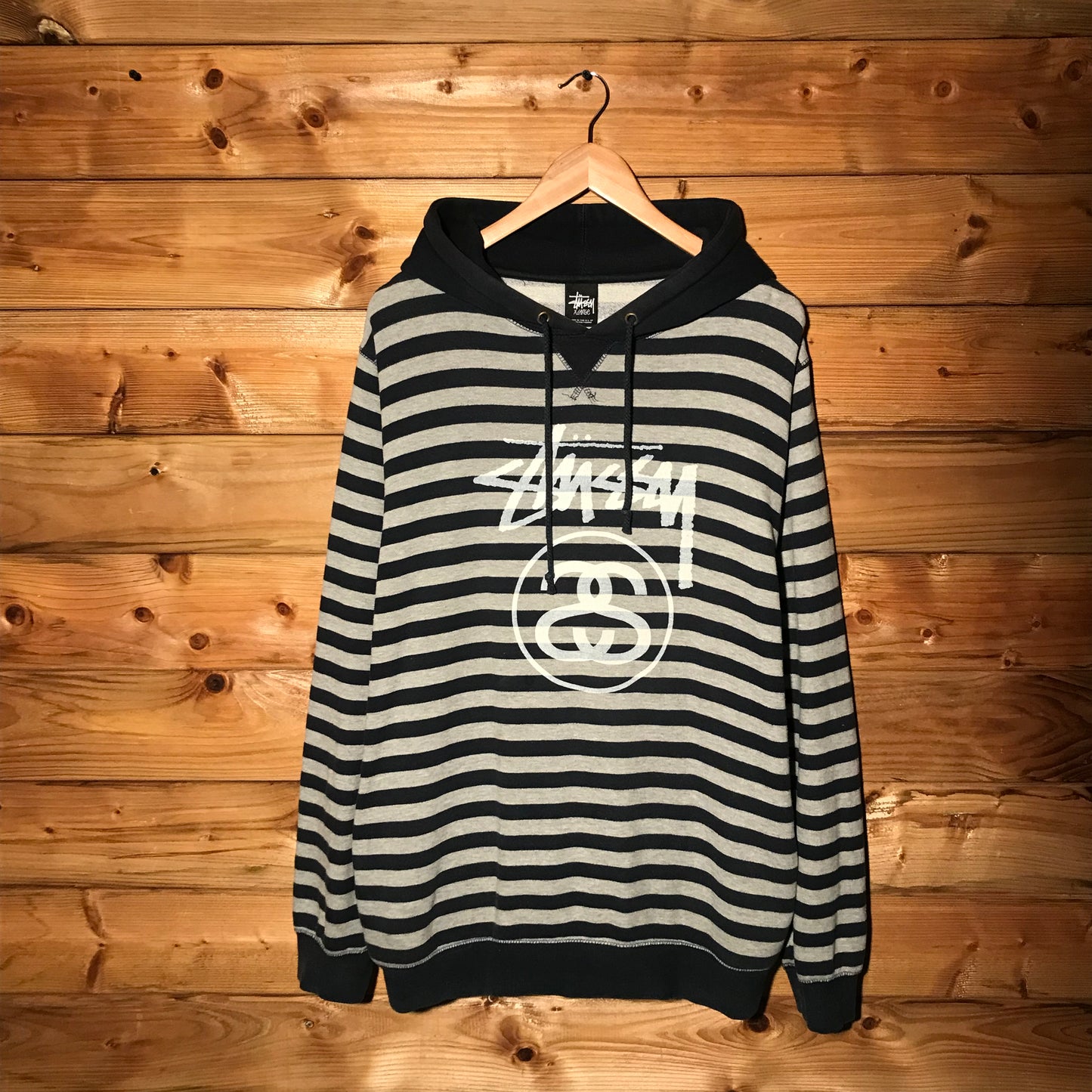 Stüssy Script and Link Striped hoodie