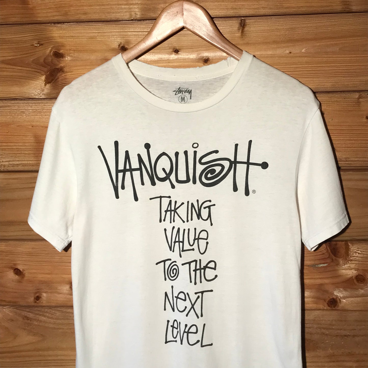 2013 Stüssy x Vanquish Next Level Value Spellout t shirt