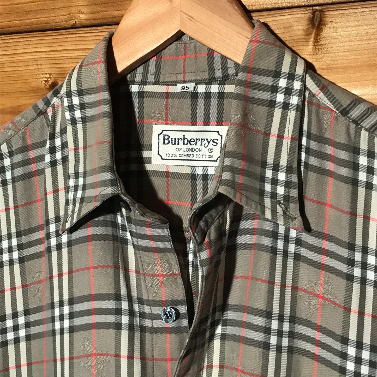 90s Burberry Nova Check Pattern button up shirt