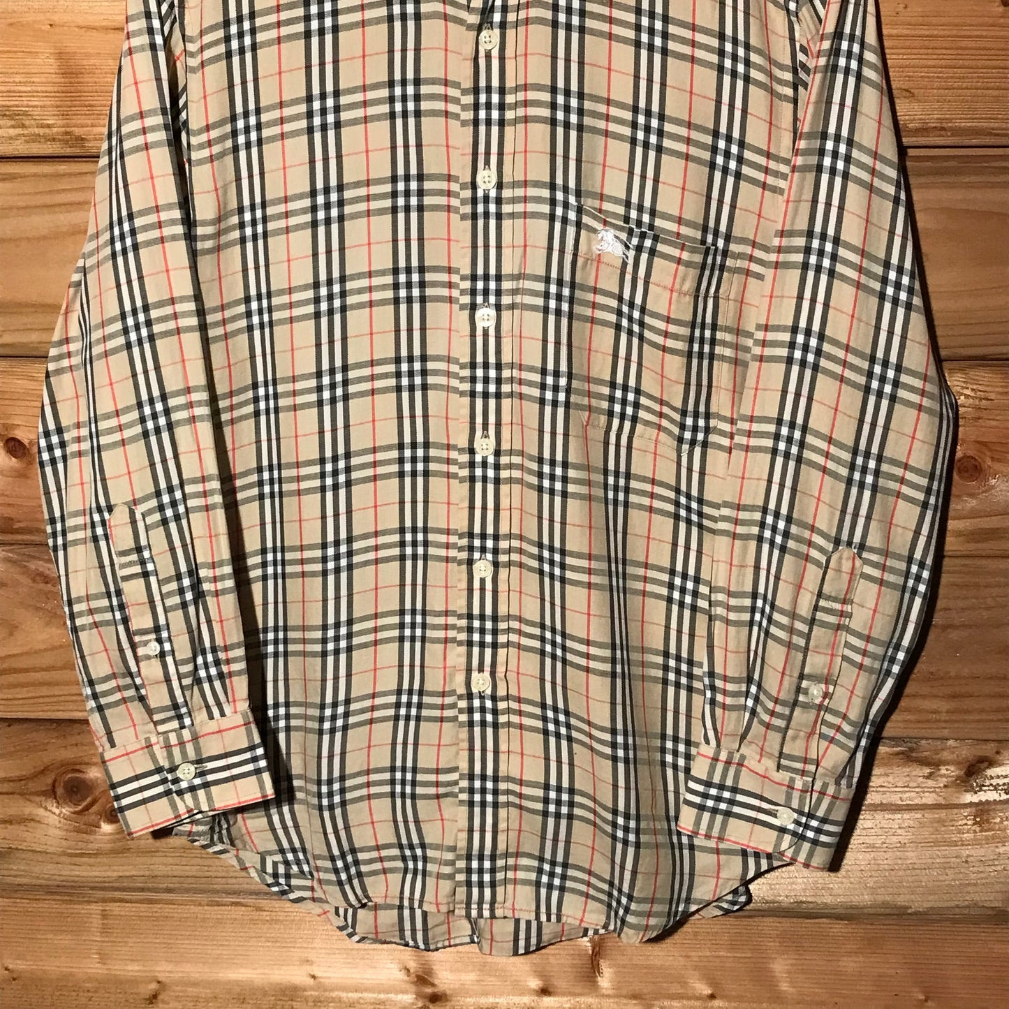 90s Burberry Nova Check Pattern long sleeve button up shirt