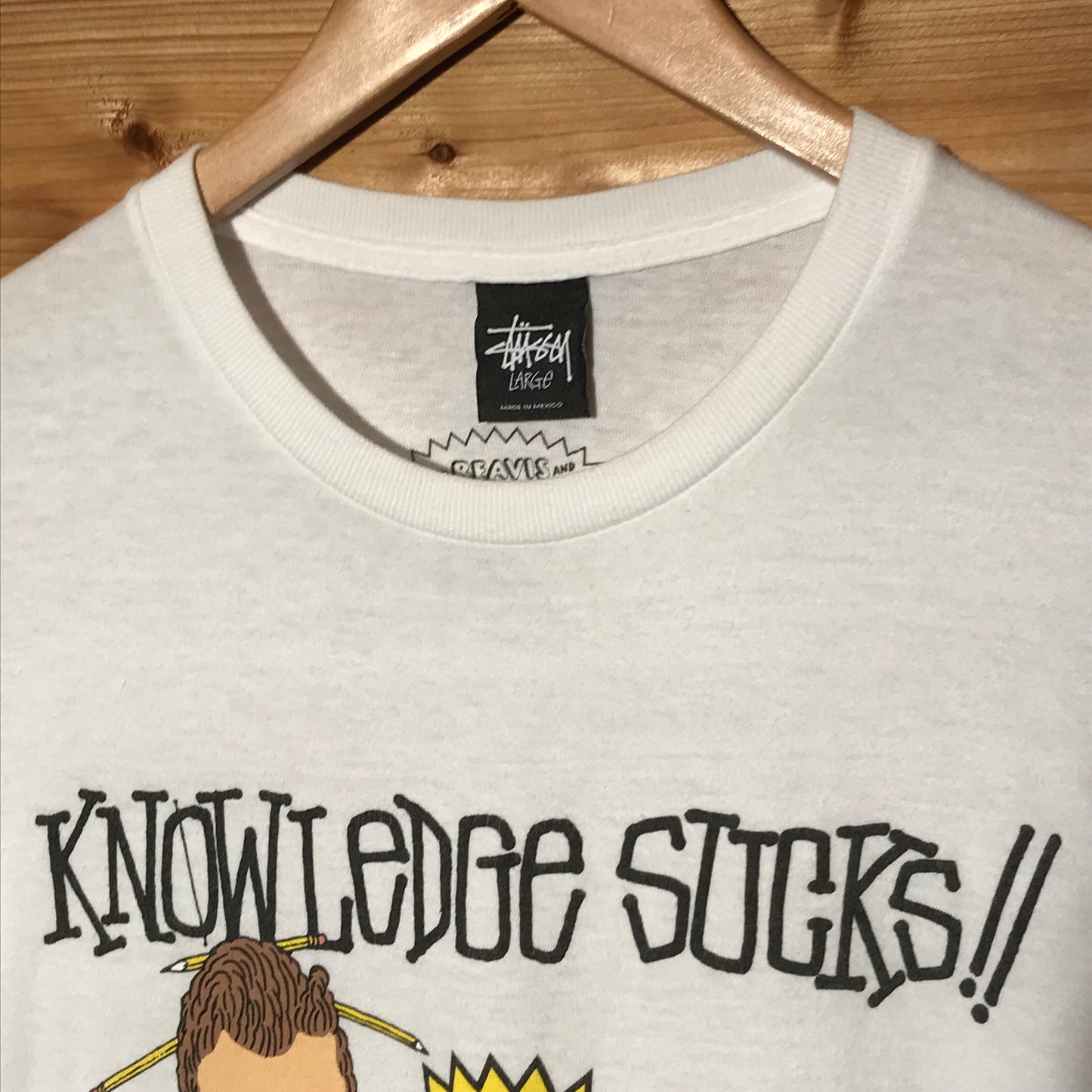 2011 Stüssy x MTV Beavis And Butt-head Knowledge Sucks t shirt