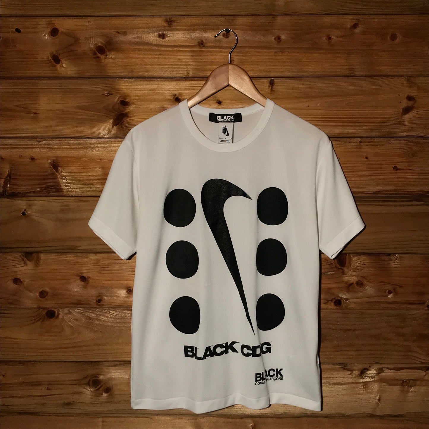 2017 Nike x Comme Des Garçons Black Downward Swoosh t shirt