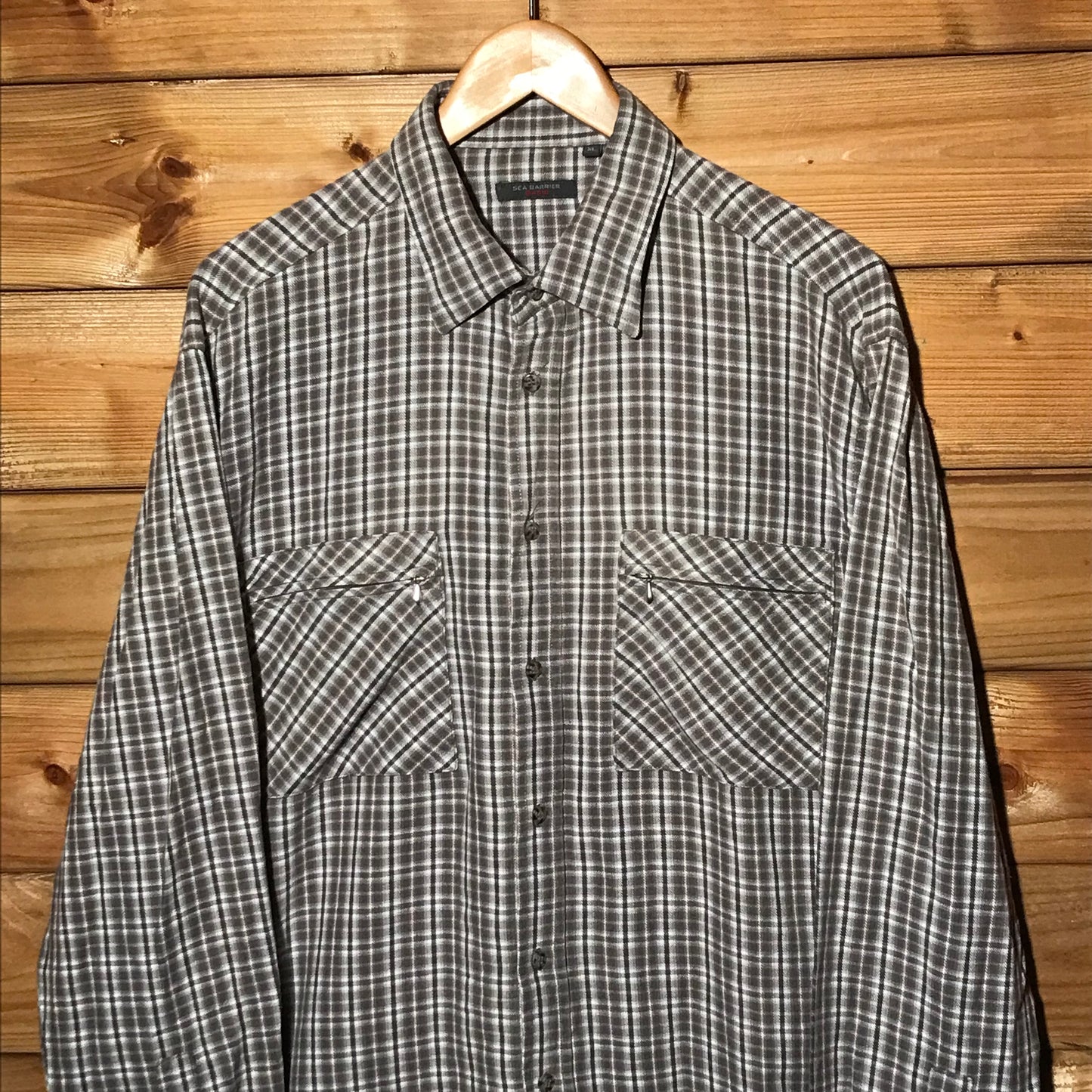 Sea Barrier Plaid button up overshirt