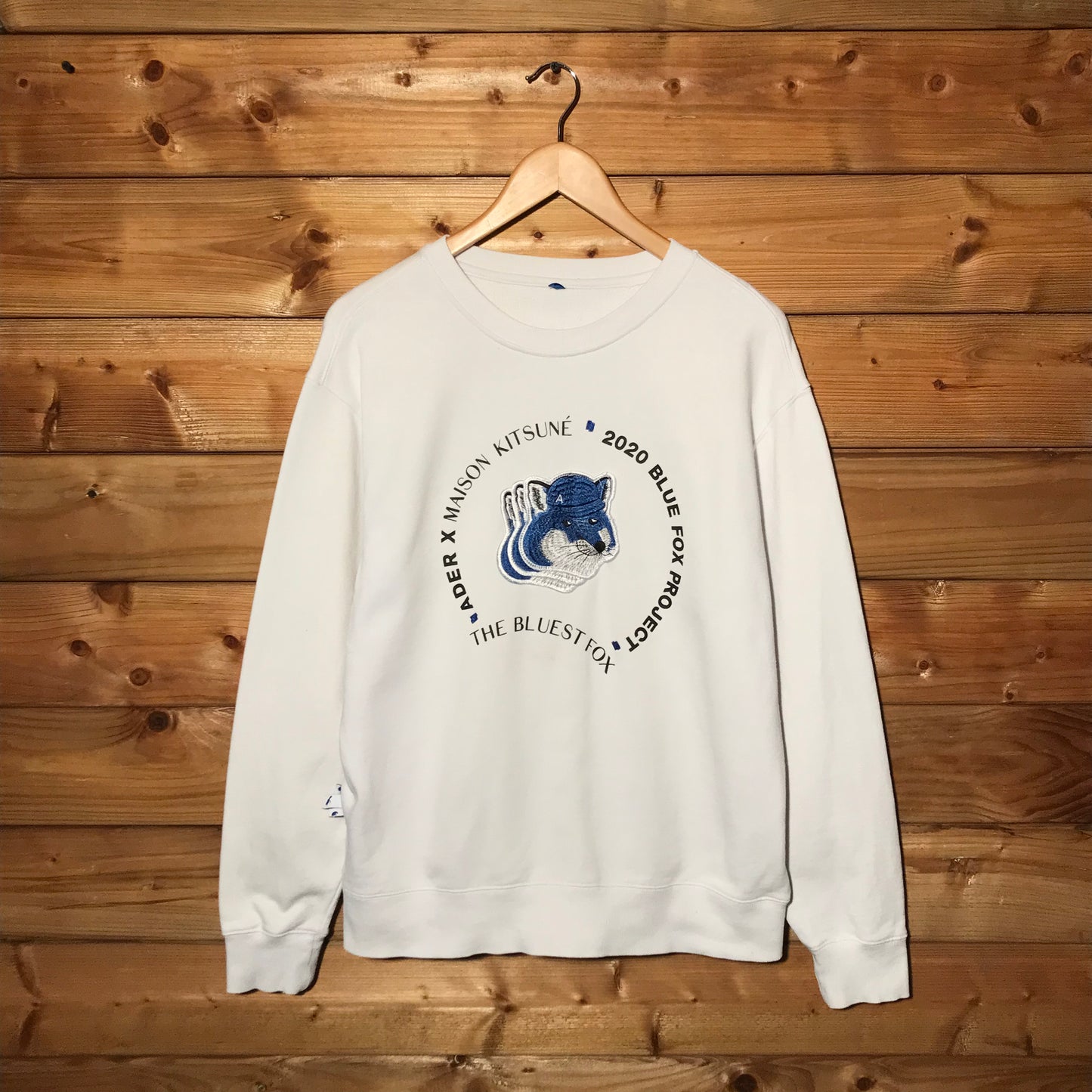 2020 Ader Error x Maison Kitsune Blue Fox sweatshirt