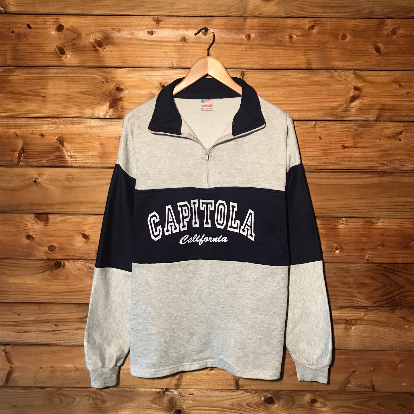 90s Capitola California Spellout half zip sweatshirt