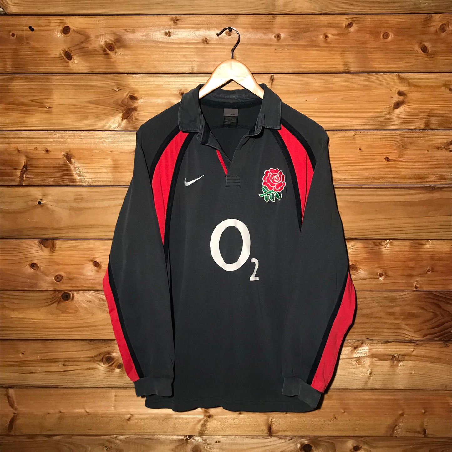 Nike England Rugby long sleeve polo t shirt