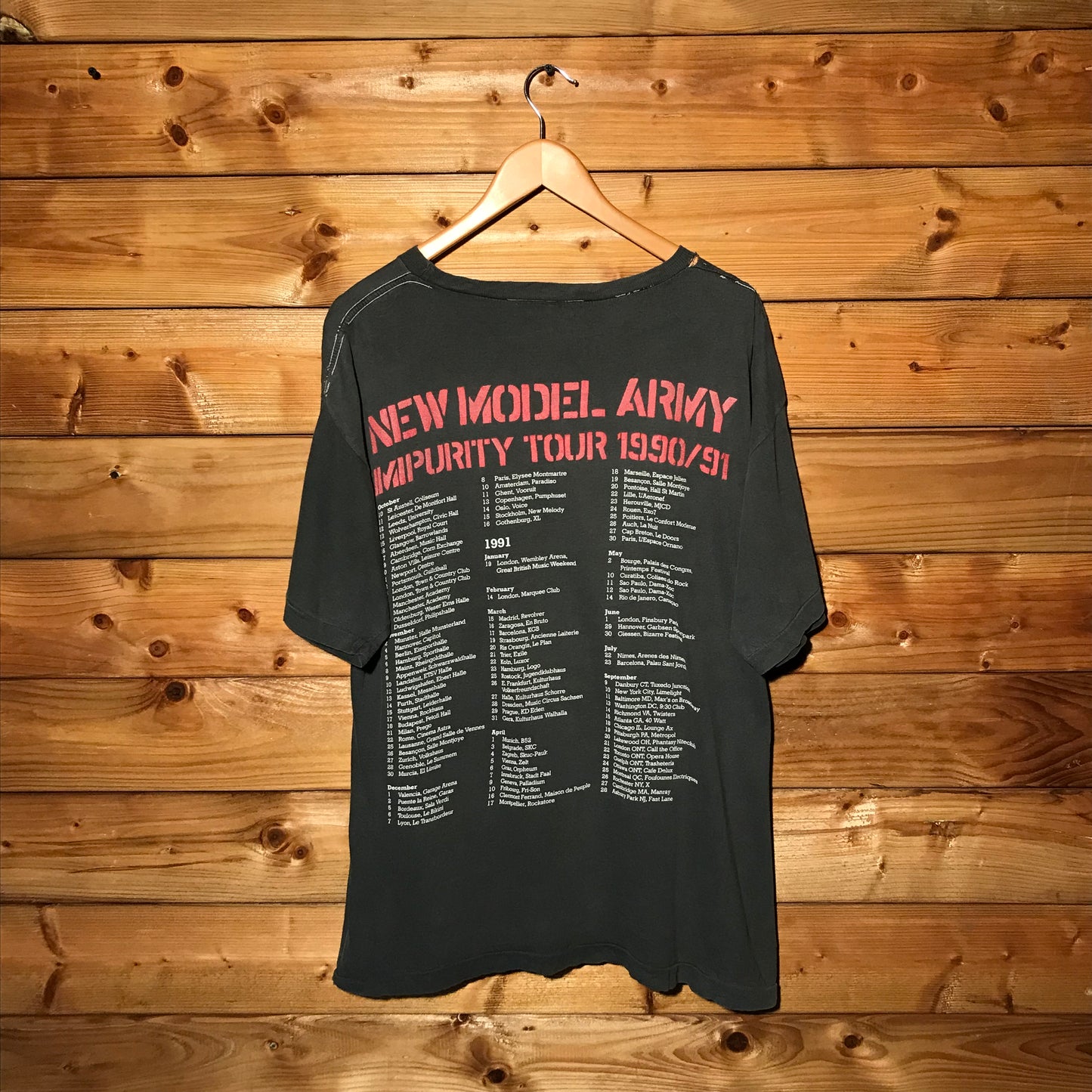 1991 New Model Army Impurity Tour t shirt