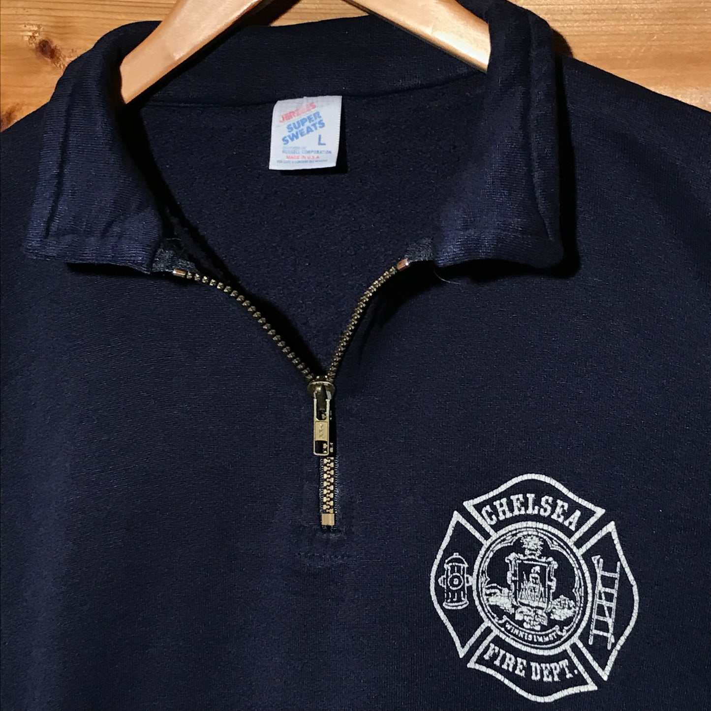 1996 Chelsea Fire Dept quarter zip sweatshirt