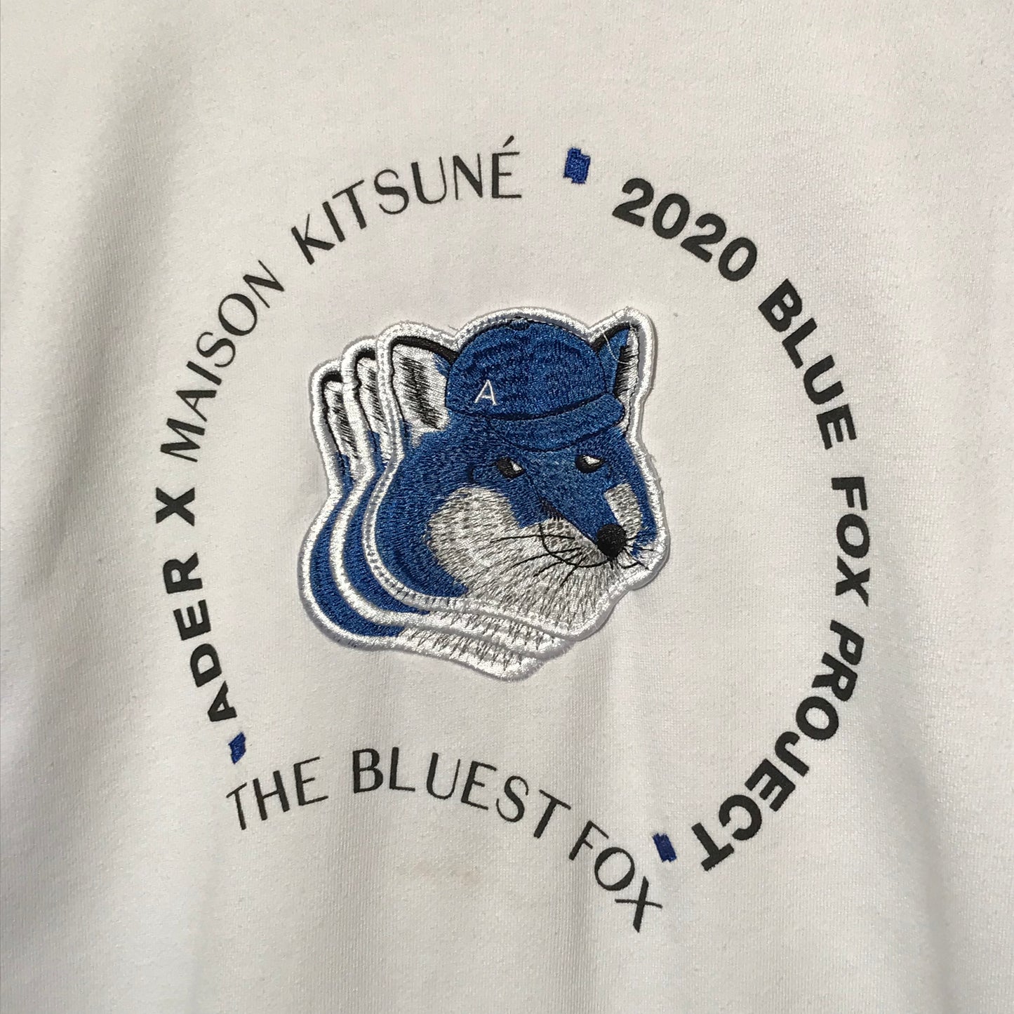 2020 Ader Error x Maison Kitsune Blue Fox sweatshirt